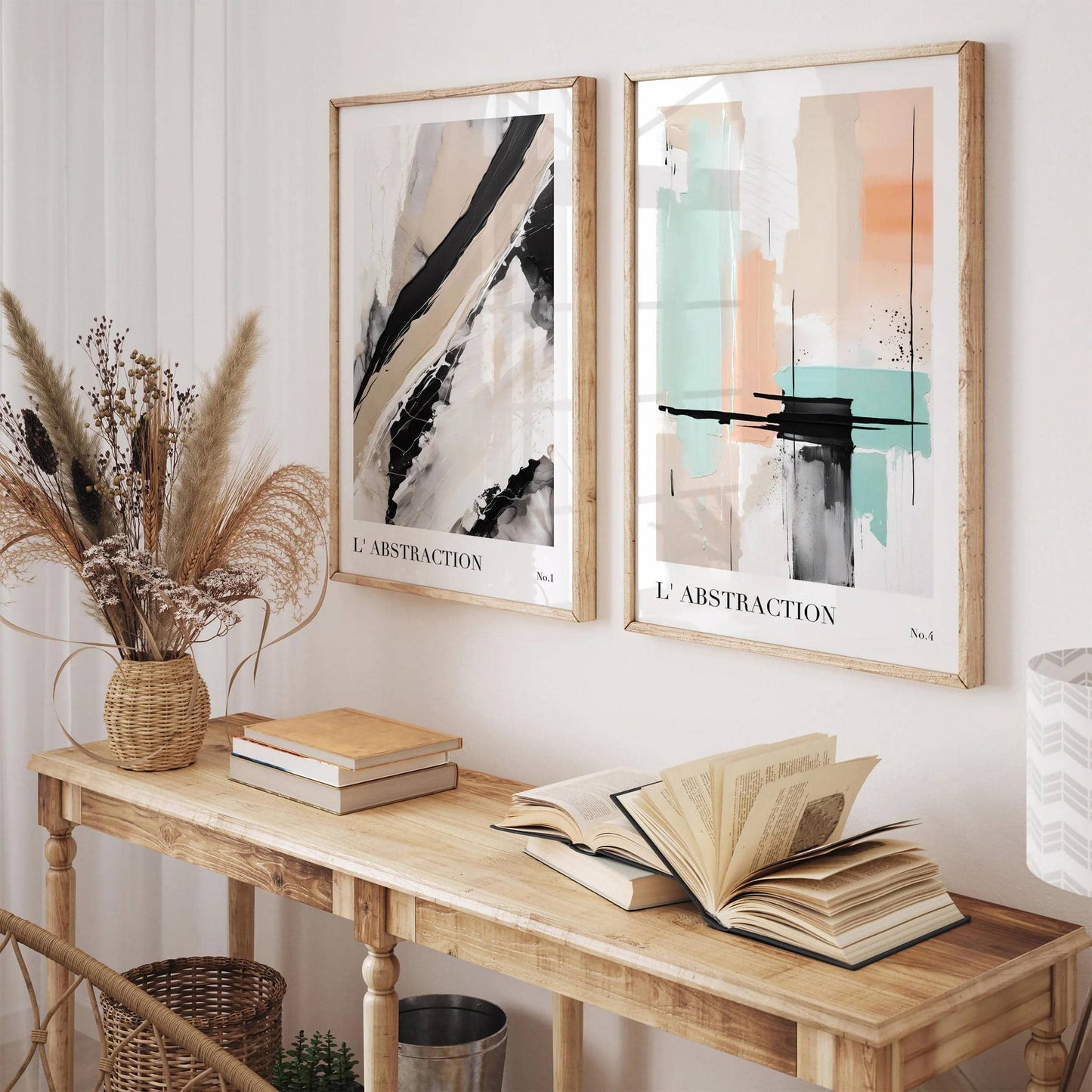 L’Abstraction No.4 Mint Peach Poster - HypeSheriff