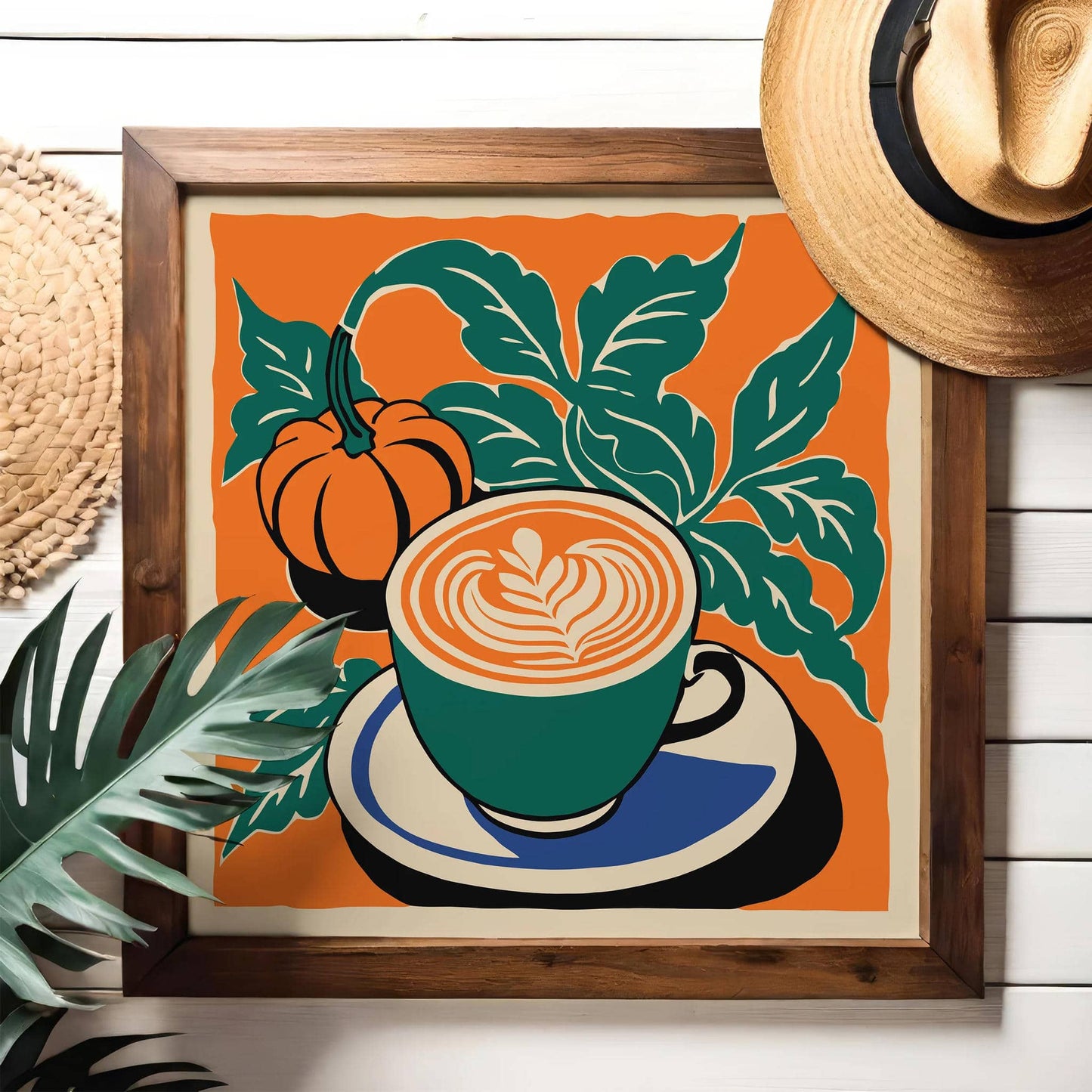 Pumpkin Spice Latte Square Art Print - HypeSheriff