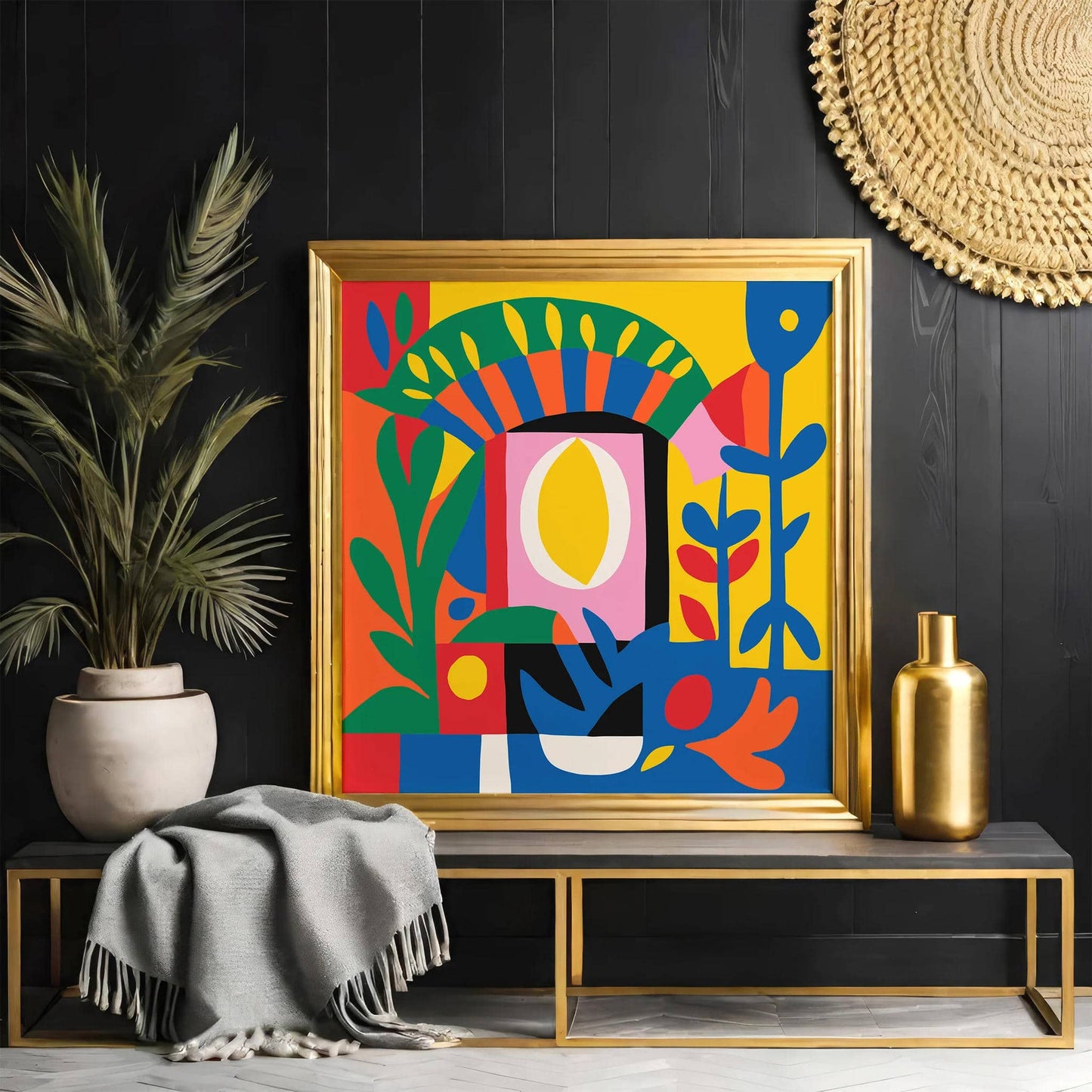 Colorful Abstract Cut Outs Square Print - HypeSheriff