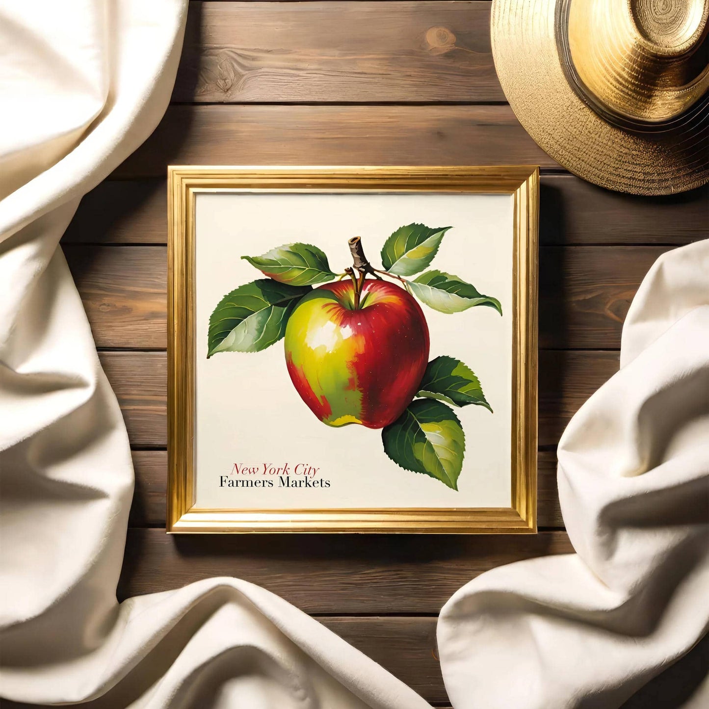 NYC Farmers Market Square Art Print