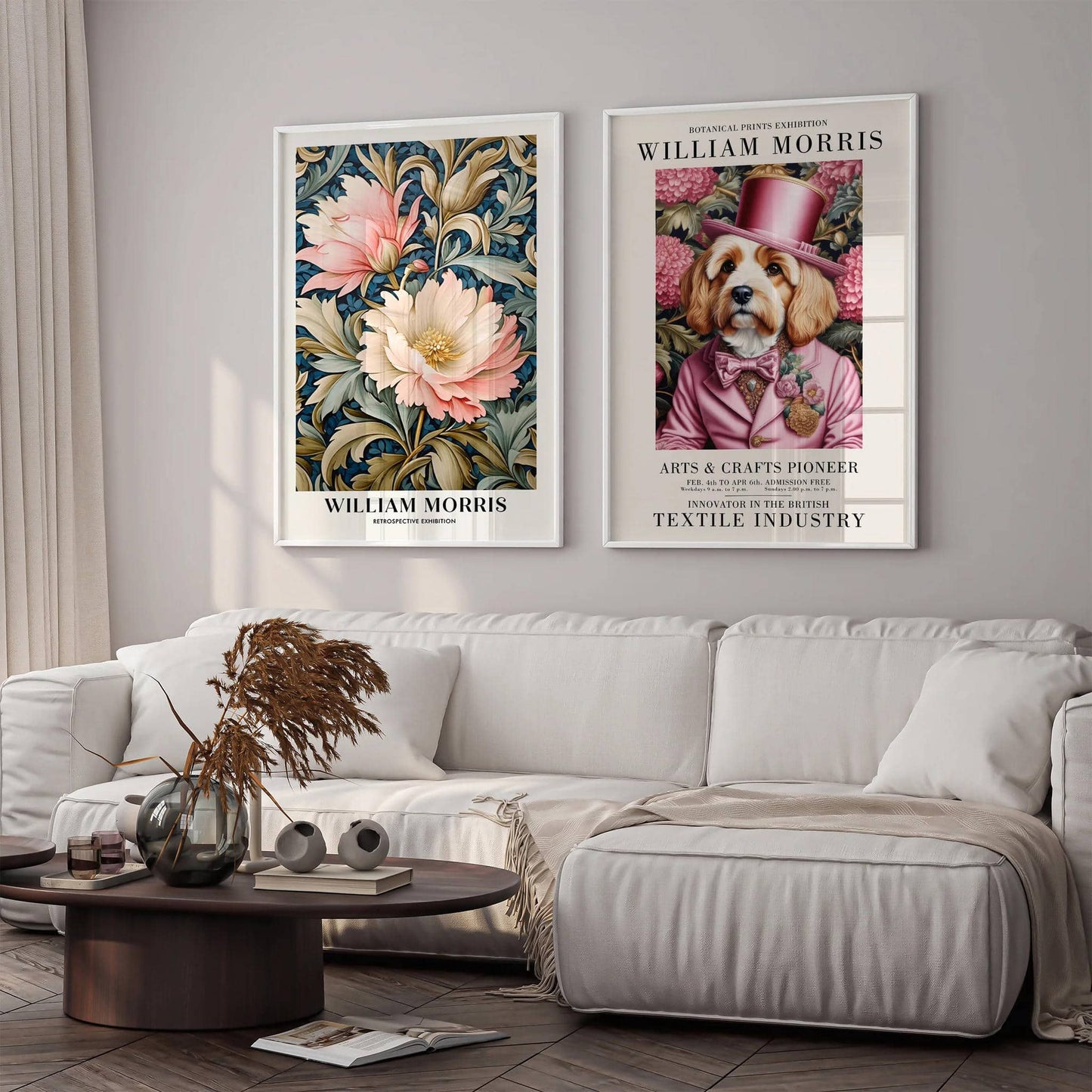 Cute Victorian Dog Pink Art Print - HypeSheriff