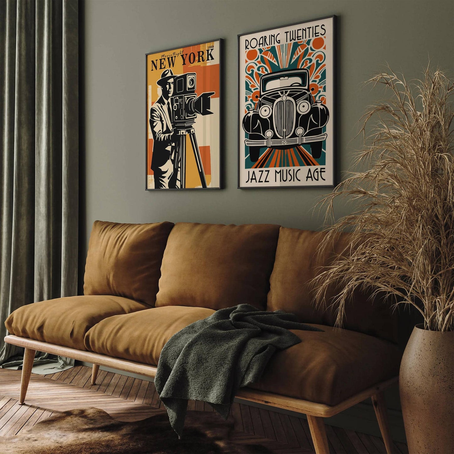 20s Jazz Music Age Old Car Poster