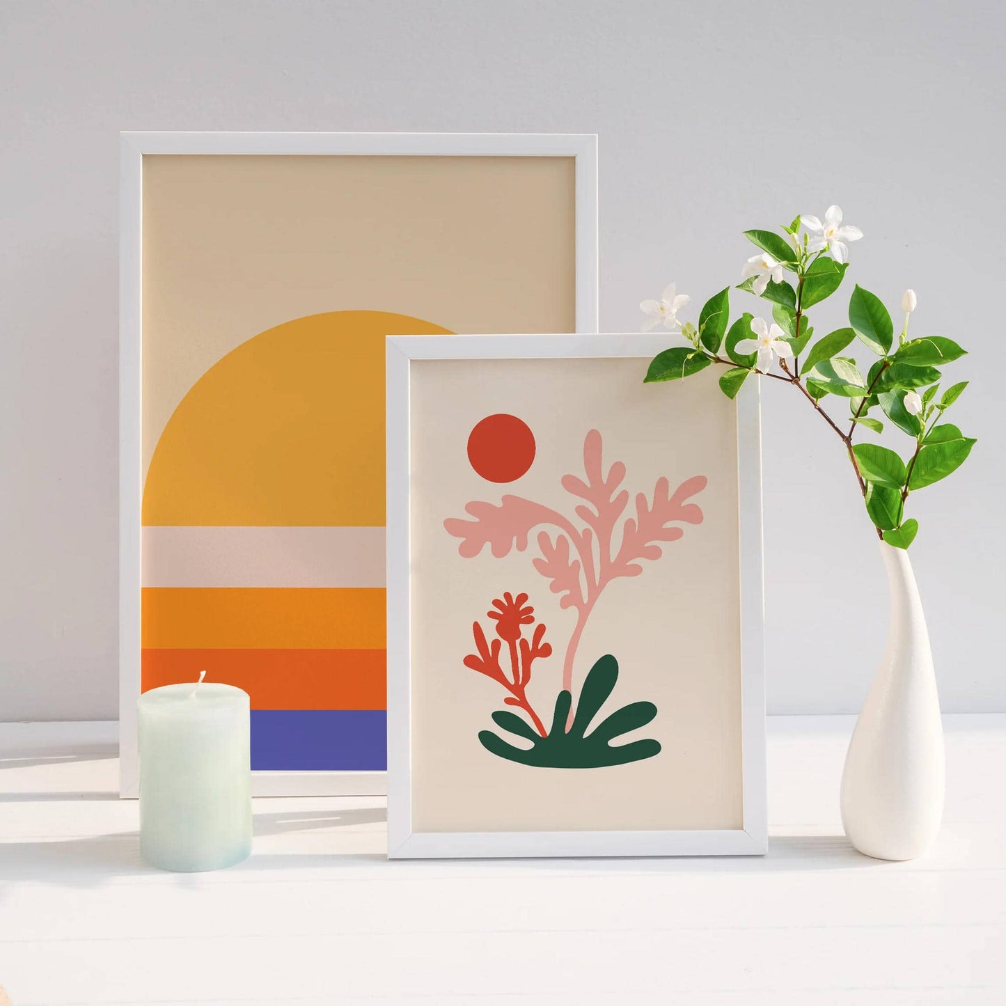 Tropical Bouquet - Minimalist Floral Art Print - HypeSheriff