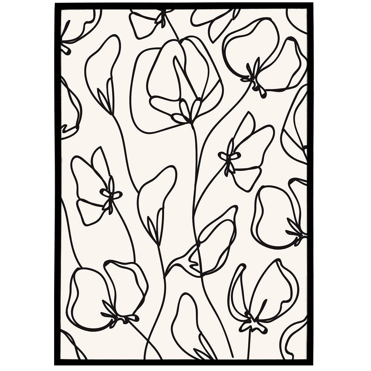 Line Art Floral Poster - HypeSheriff