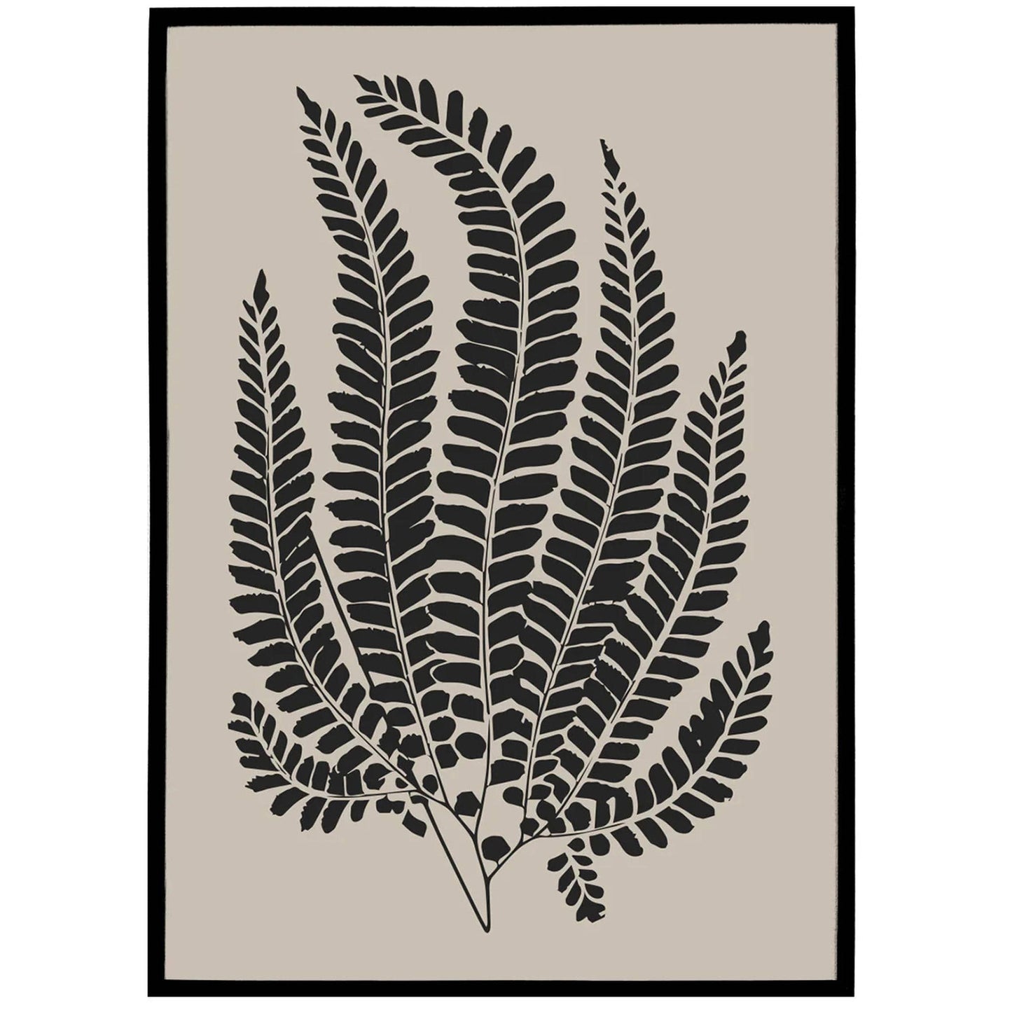 Black Fern Botanical Poster - HypeSheriff
