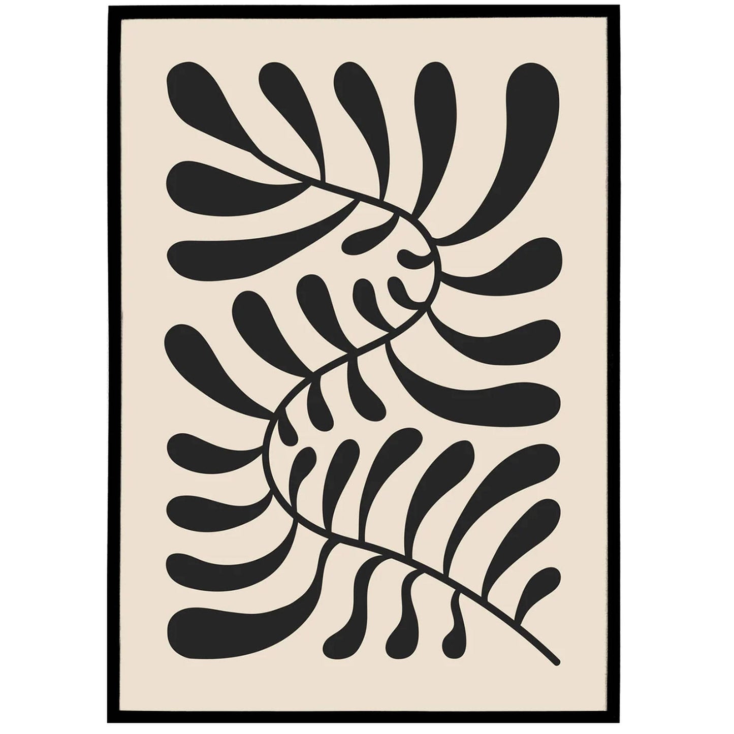 Minimalist Black Leaves Poster - HypeSheriff