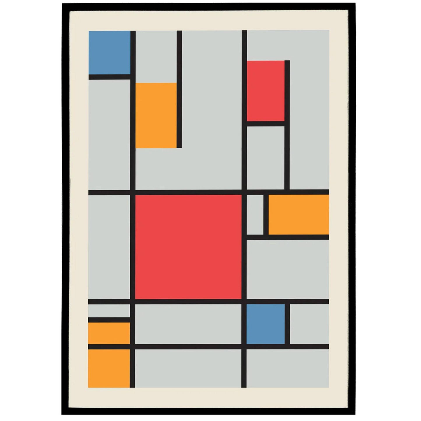 Minimalist Mondrian Shapes Poster - HypeSheriff