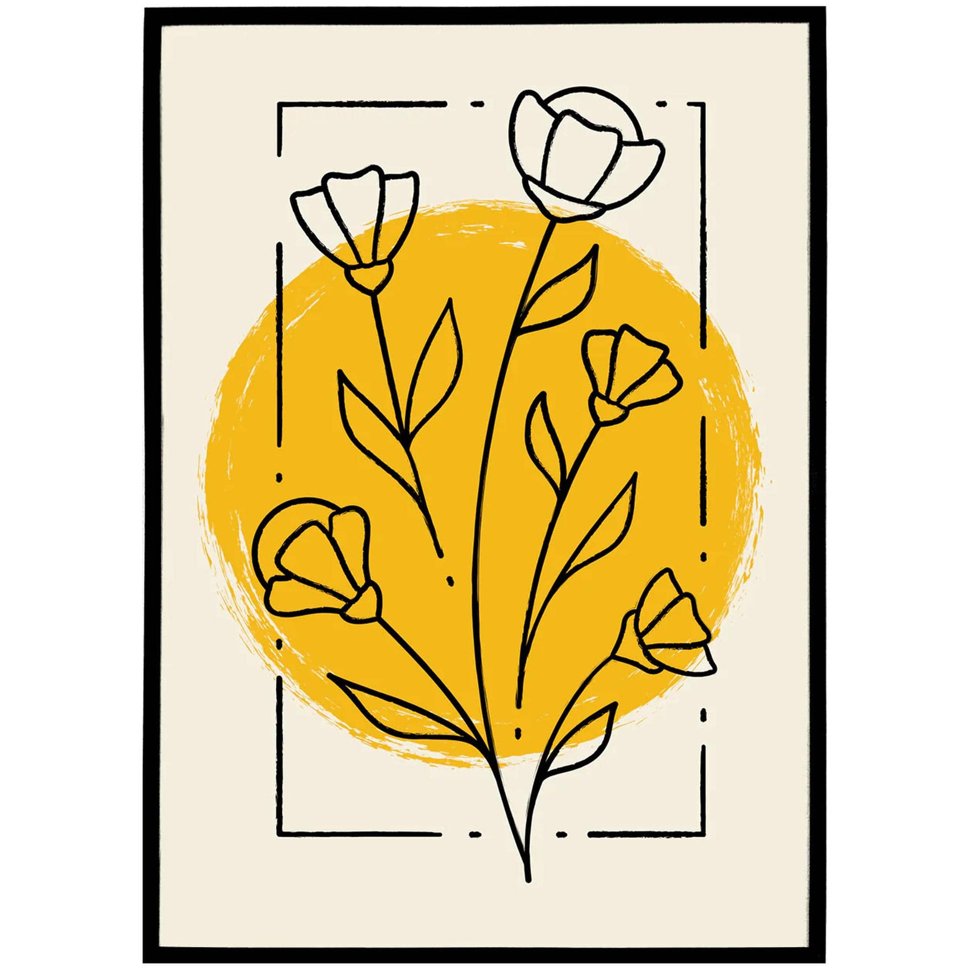 Yellow Art-Deco Abstract Art Print - HypeSheriff