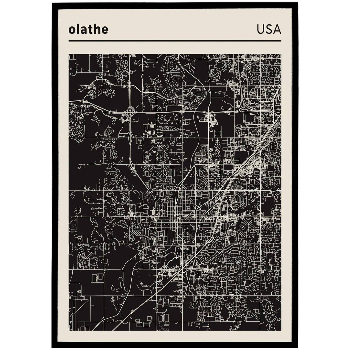Olathe, USA - map poster - HypeSheriff