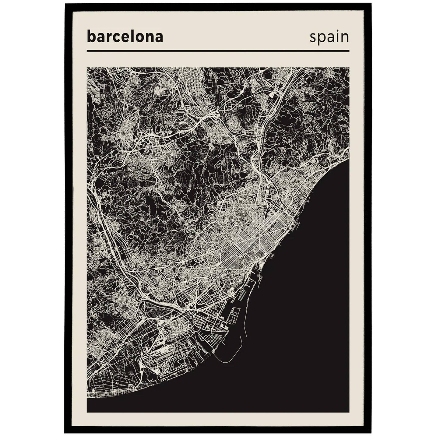 Barcelona Spain Map Poster - HypeSheriff