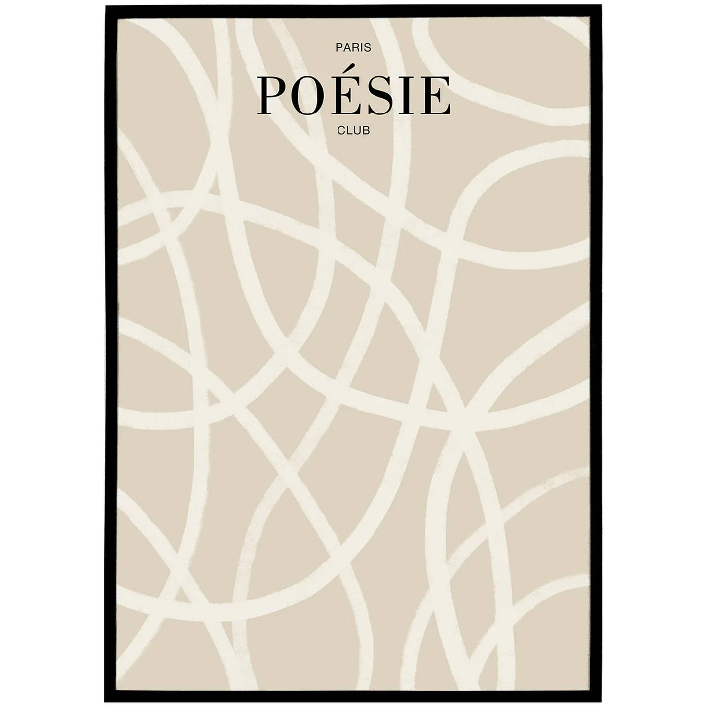 Minimalist Beige Paris Poésie Club Poster - HypeSheriff