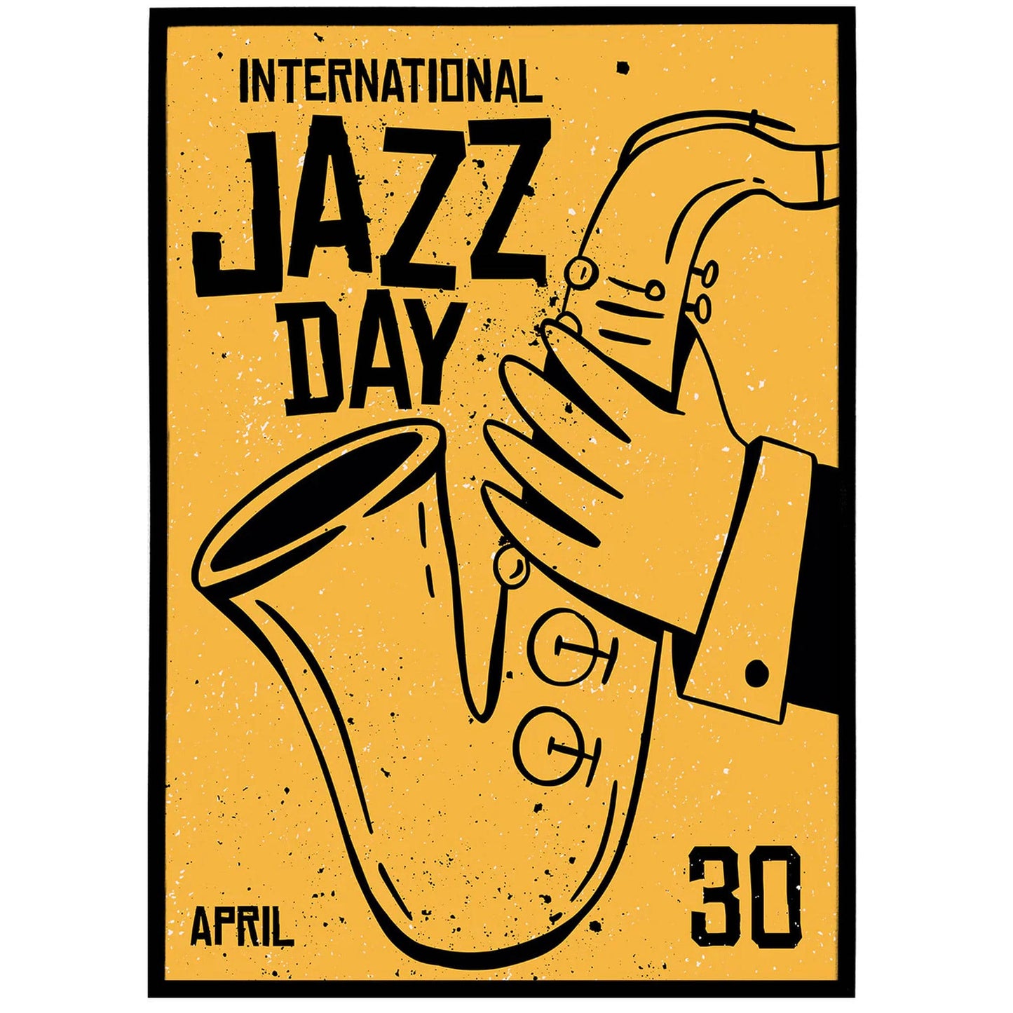Yellow International Jazz Day Poster - HypeSheriff