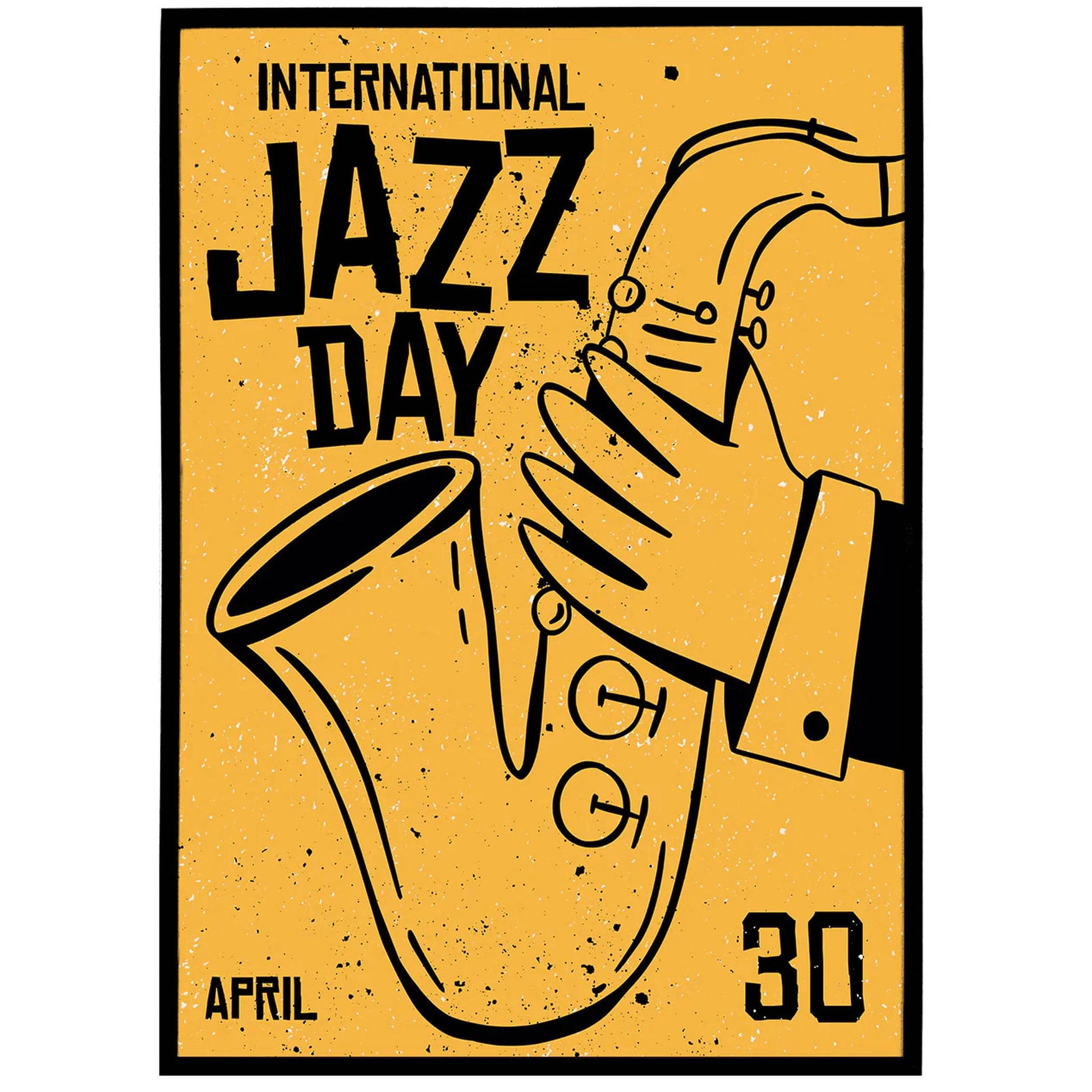 Yellow International Jazz Day Poster - HypeSheriff