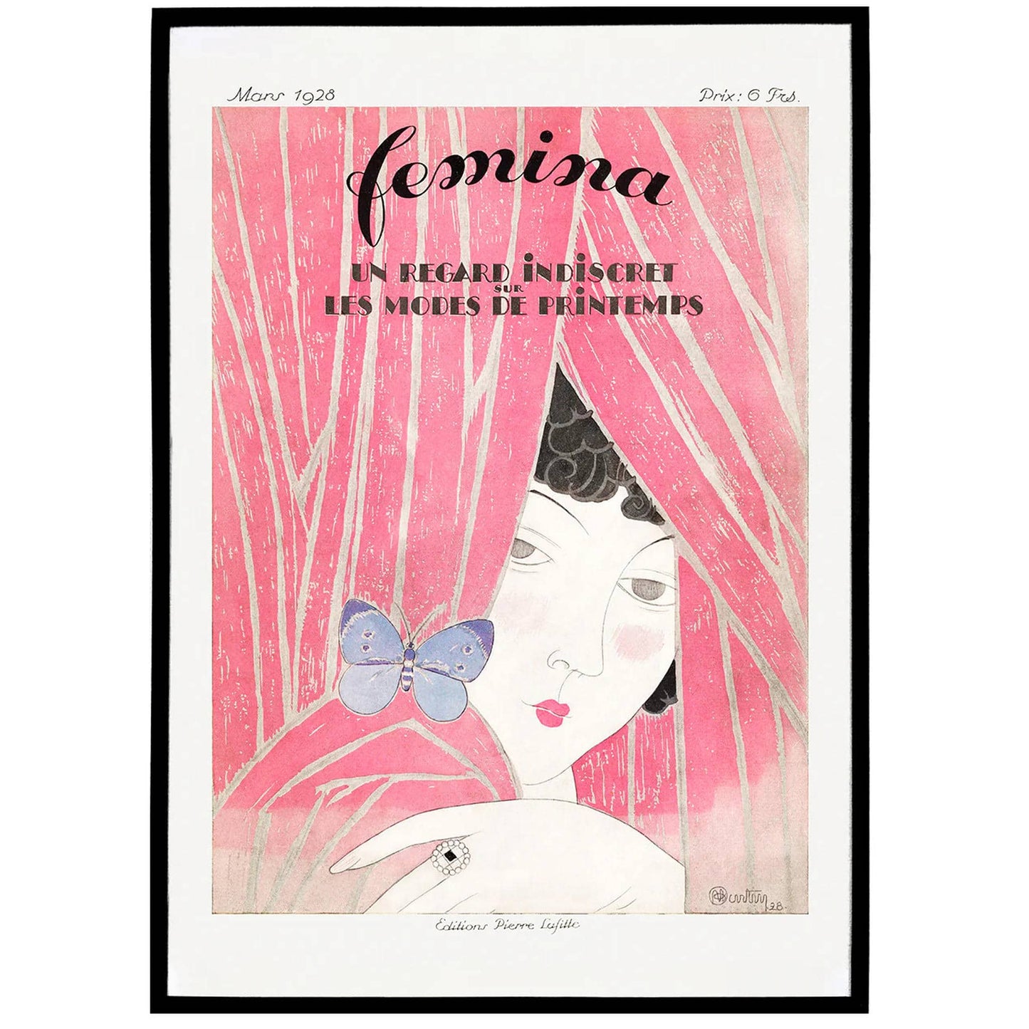 1928 Fashion Magazine Femina Poster - HypeSheriff