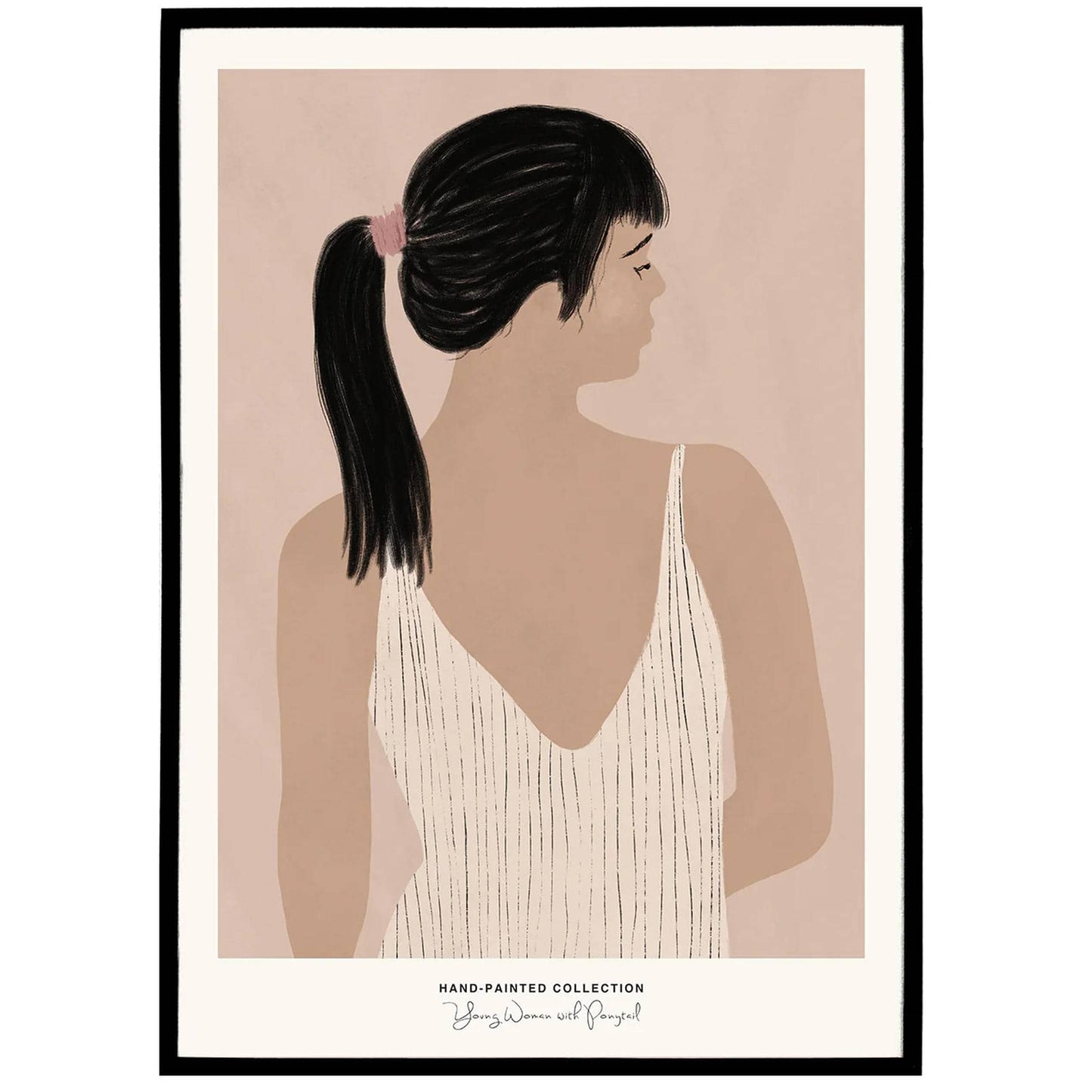 Young Woman with Ponytail | Hand-Painted Collection Poster - HypeSheriff
