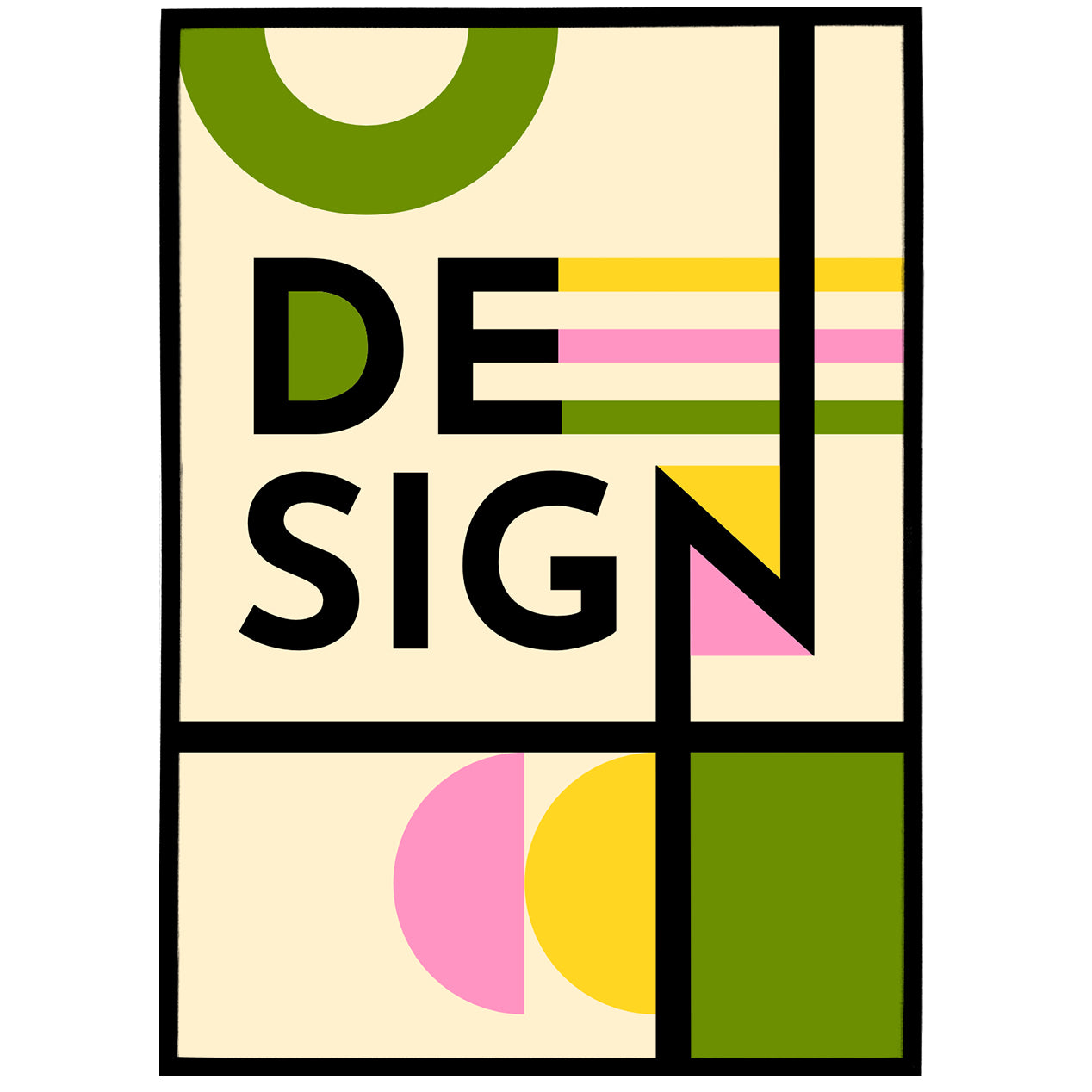 80s Geometric Design Poster - HypeSheriff