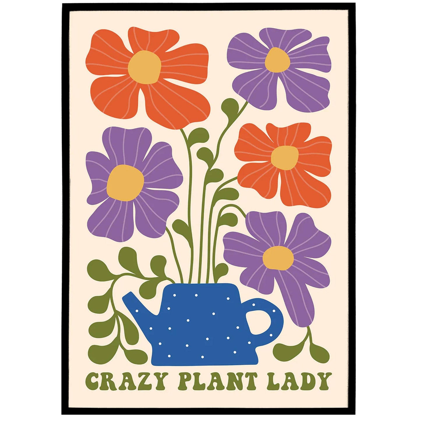 Crazy Plant Lady, Colorful Floral Poster - HypeSheriff