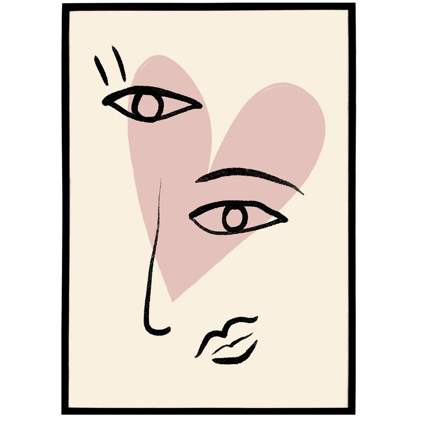 Minimalist Picasso Heart Poster - HypeSheriff