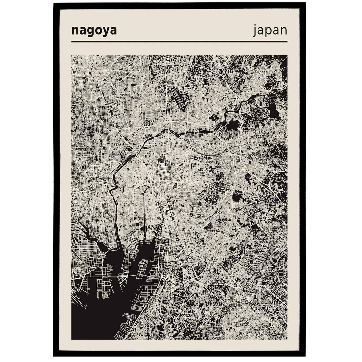 Nagoya, Japan - City Poster - Map Art Print - HypeSheriff