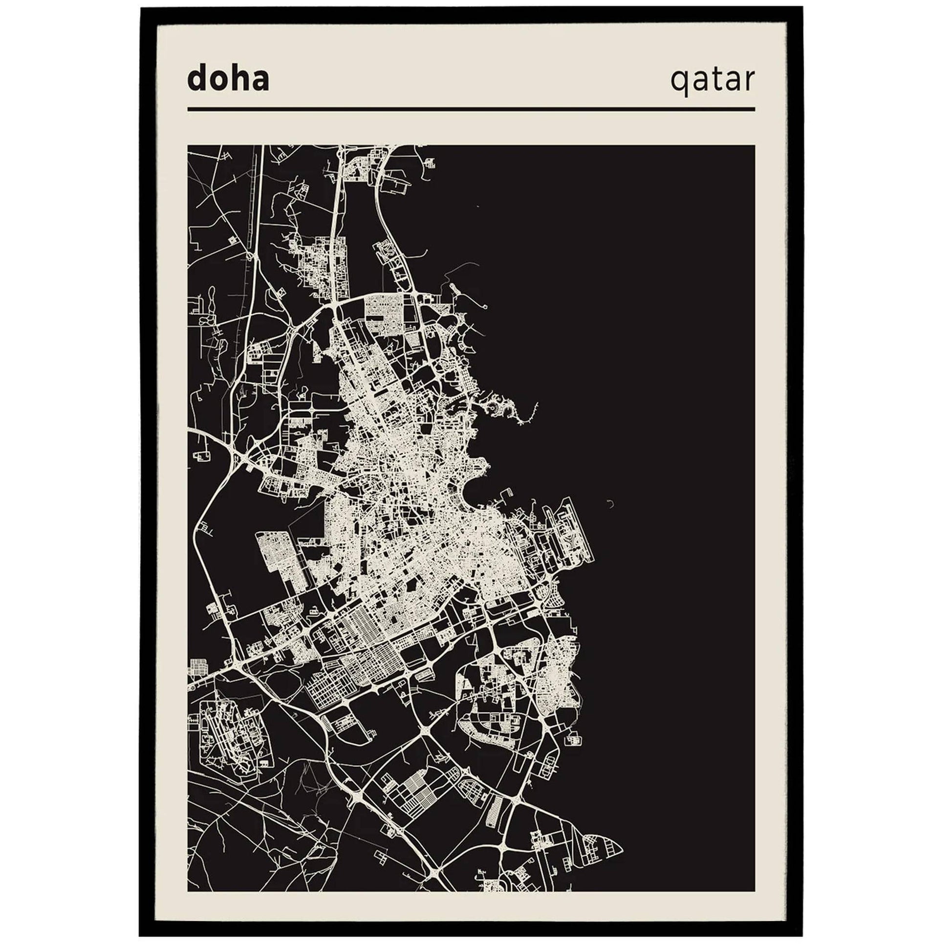 Doha - Qatar, City Map Poster - HypeSheriff