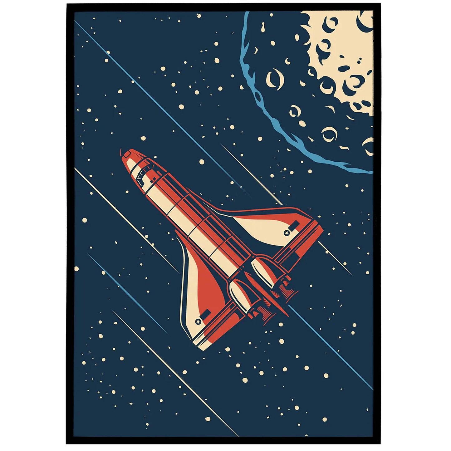 Space Shuttle Illustration - Retro Space Travel Poster - HypeSheriff