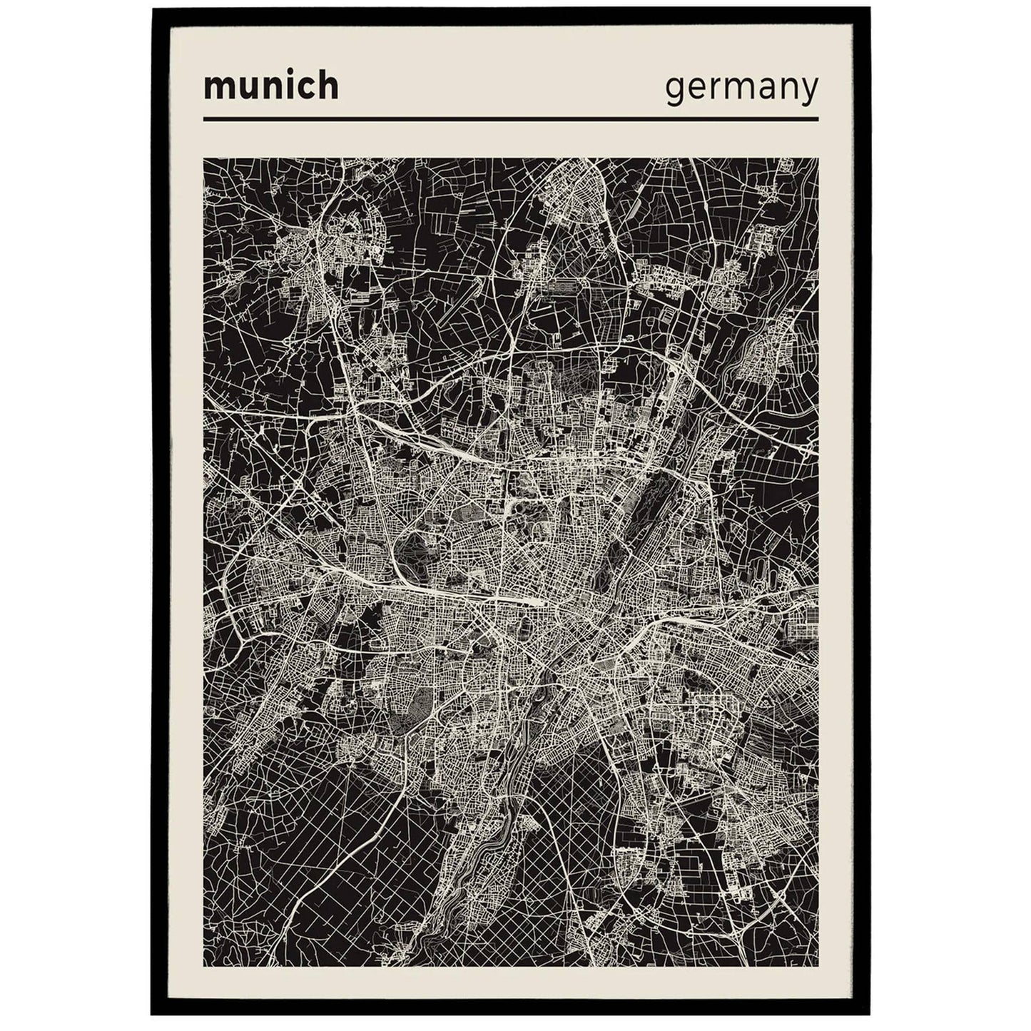Munich Germany Map Poster - HypeSheriff