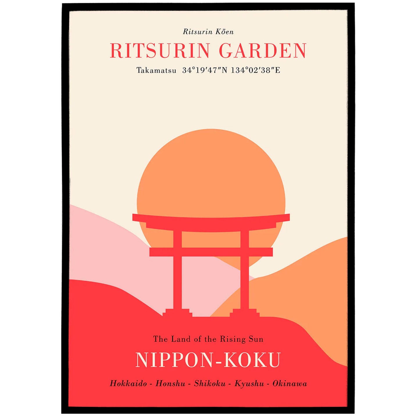 Ritsurin Garden - Japan Travel Poster - HypeSheriff