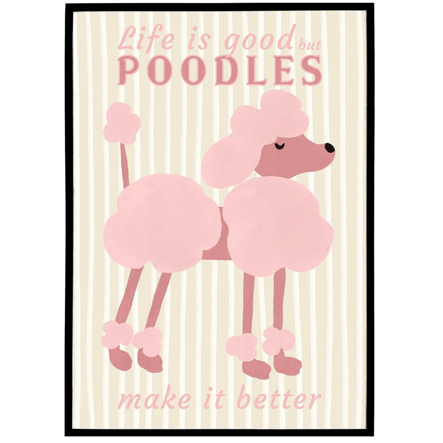 Poodle Dogs Retro Pink Funny Poster - HypeSheriff