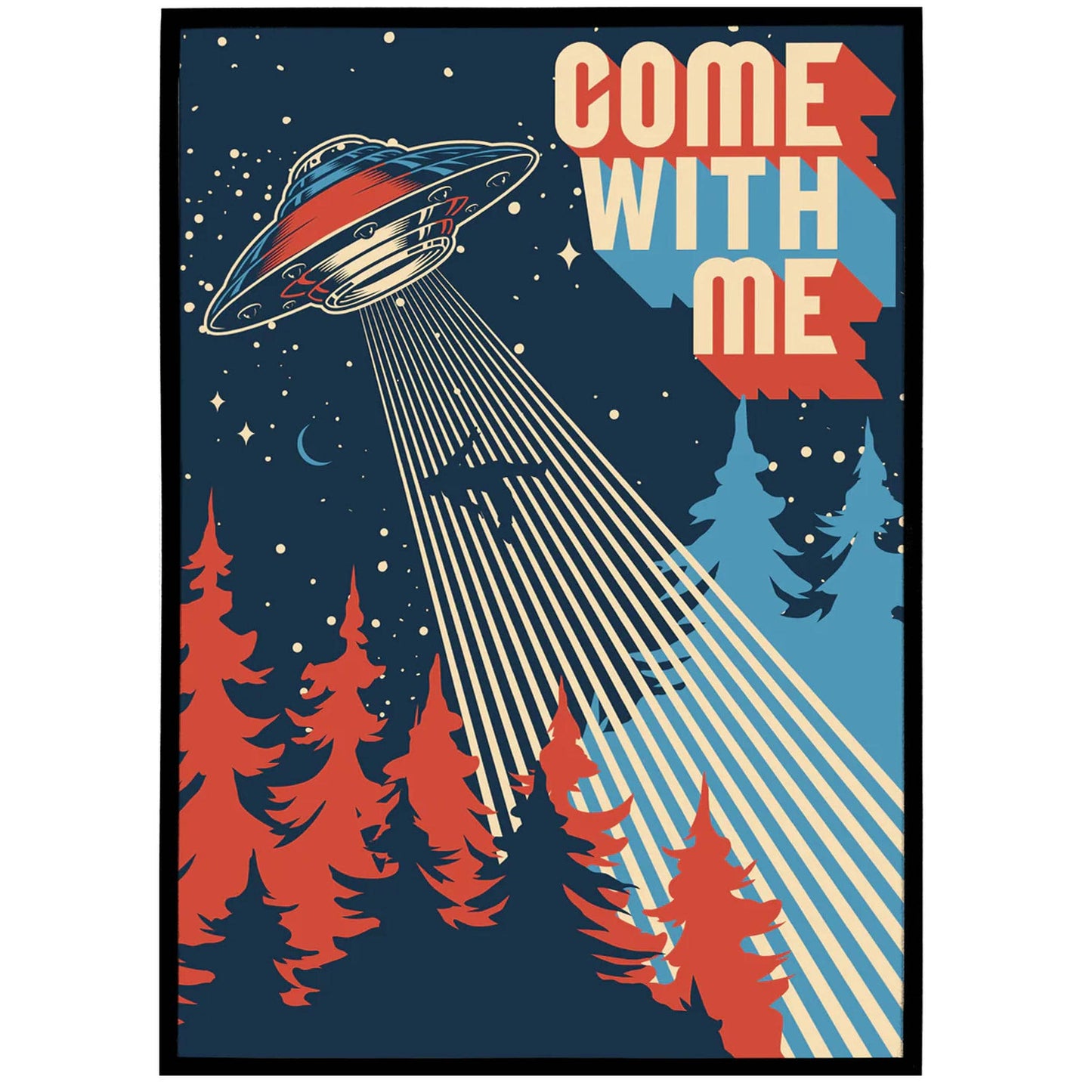 Come with Me - UFO Space Poster - HypeSheriff