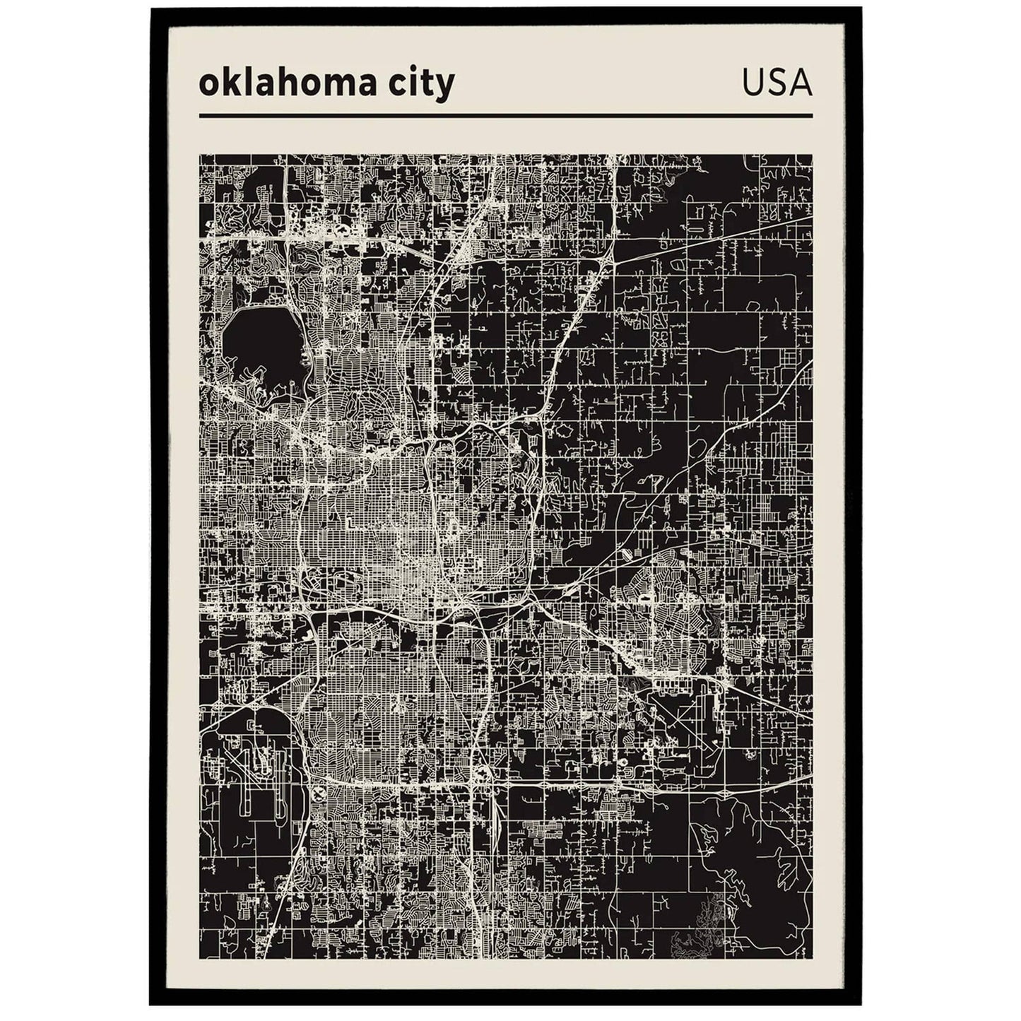 Oklahoma City Map Poster - HypeSheriff