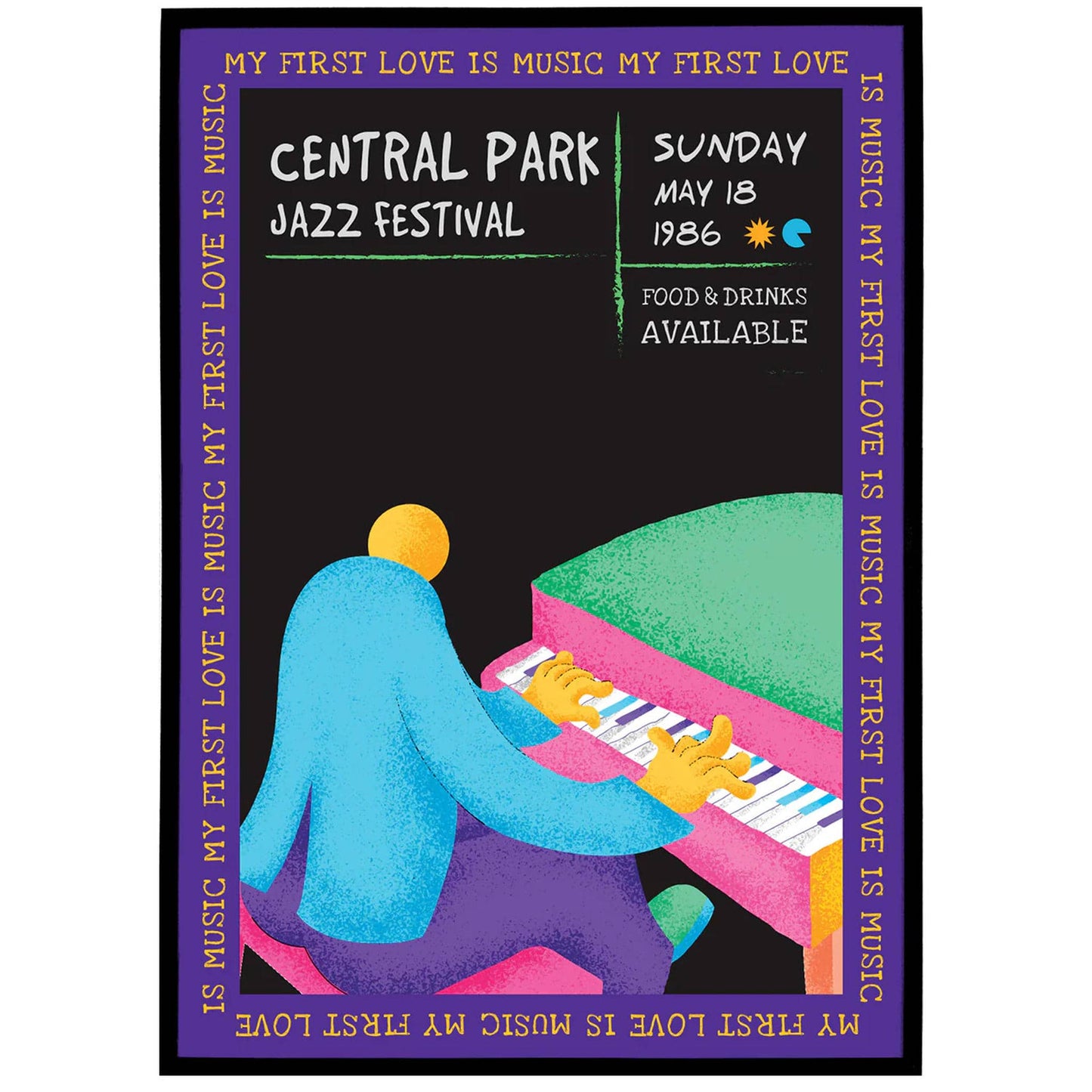 1986 Central Park Jazz Festival Poster - HypeSheriff