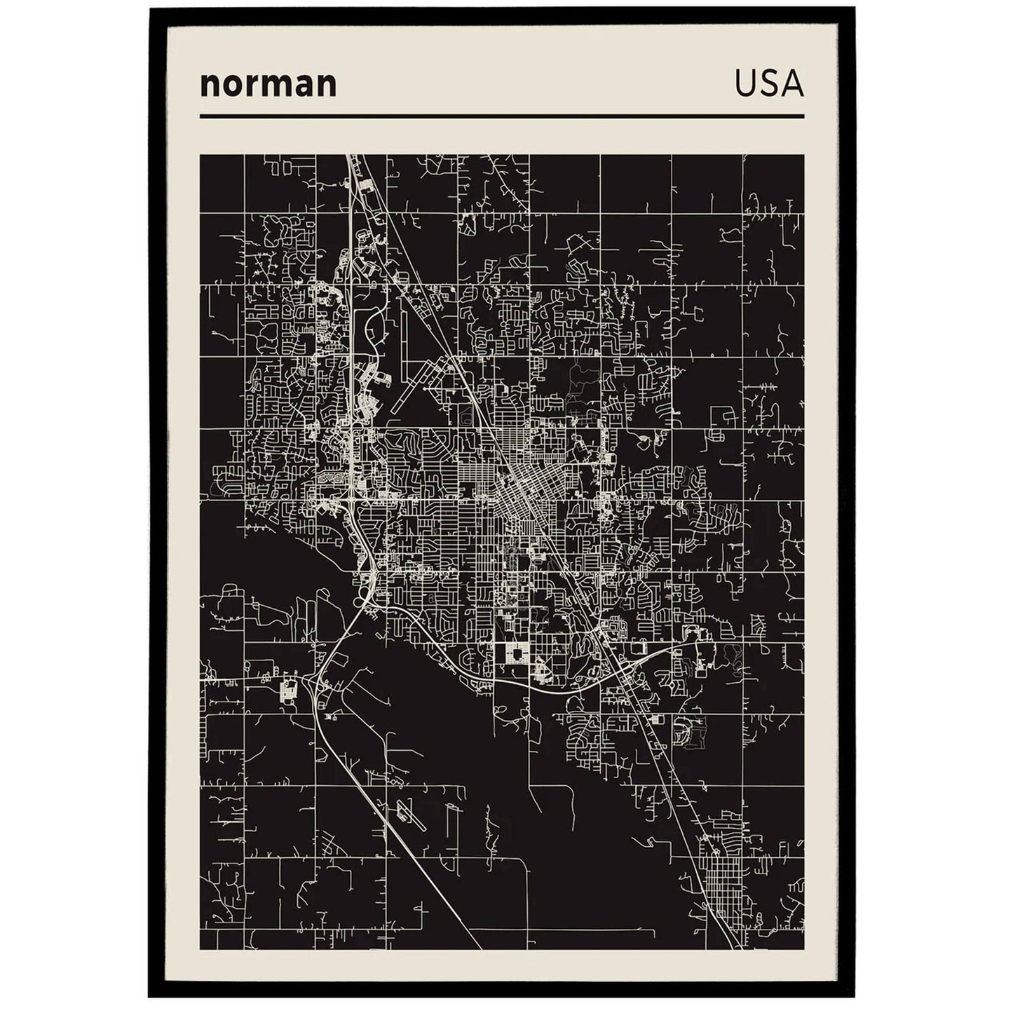 Norman, USA City Map Poster - HypeSheriff