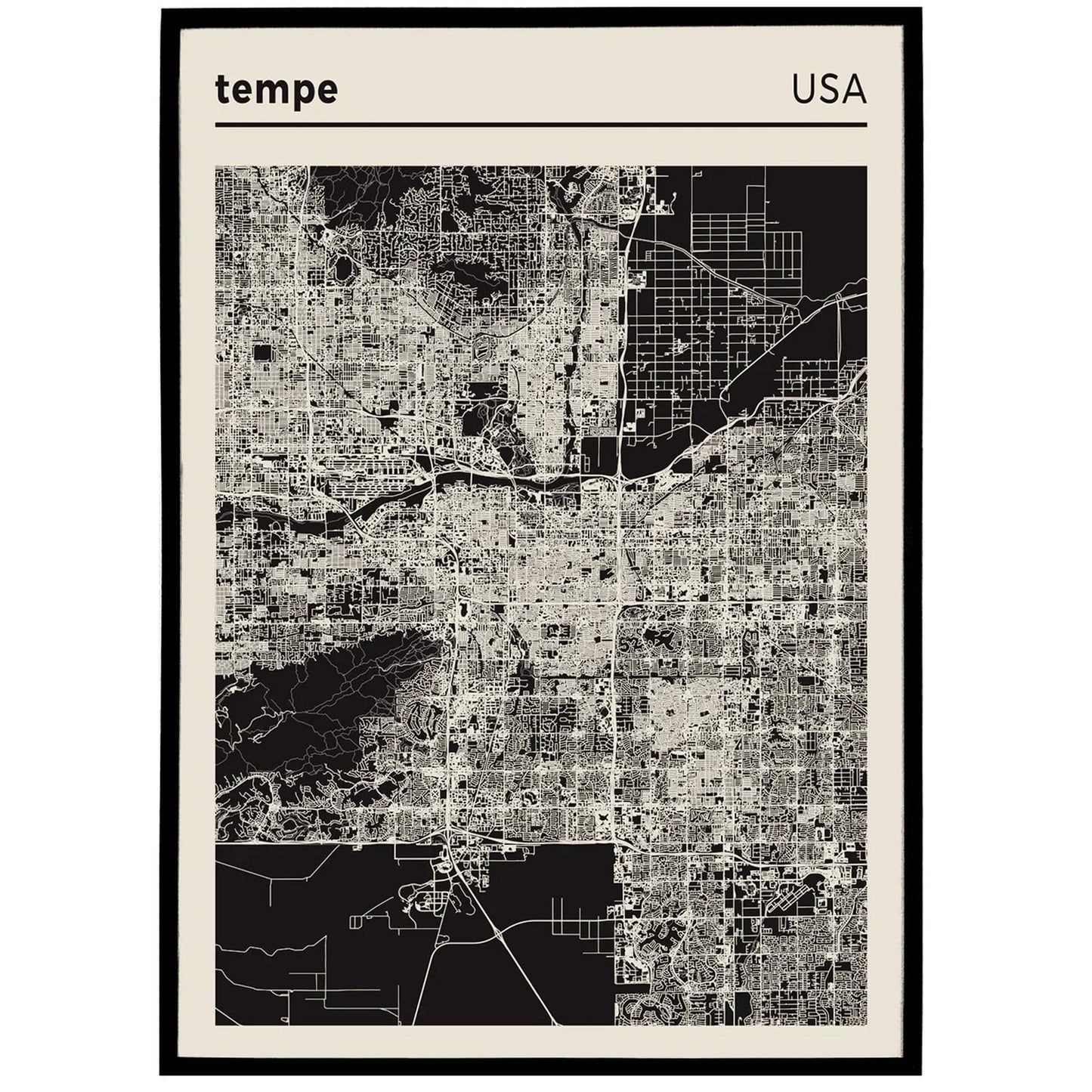 Tempe USA - City Map Poster - HypeSheriff