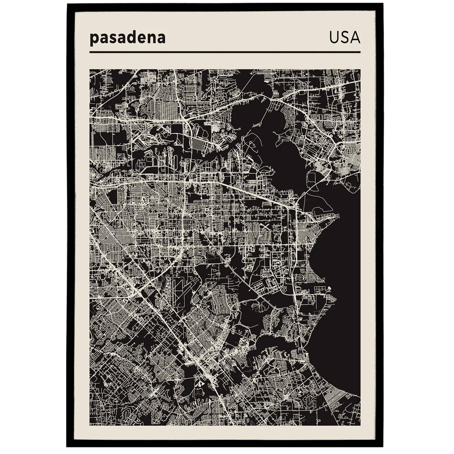 Pasadena, TX - City Map Poster - HypeSheriff