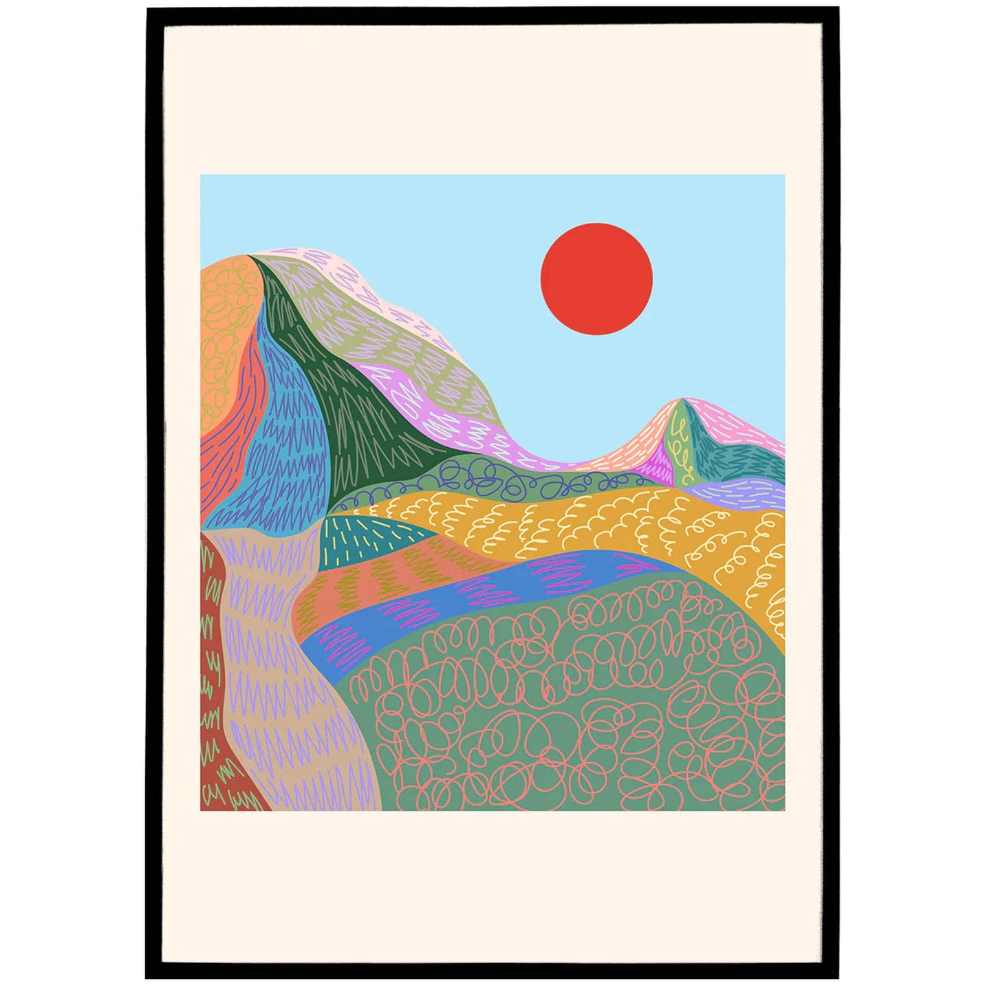 Travel Lover, Colorful Mountains Poster - HypeSheriff
