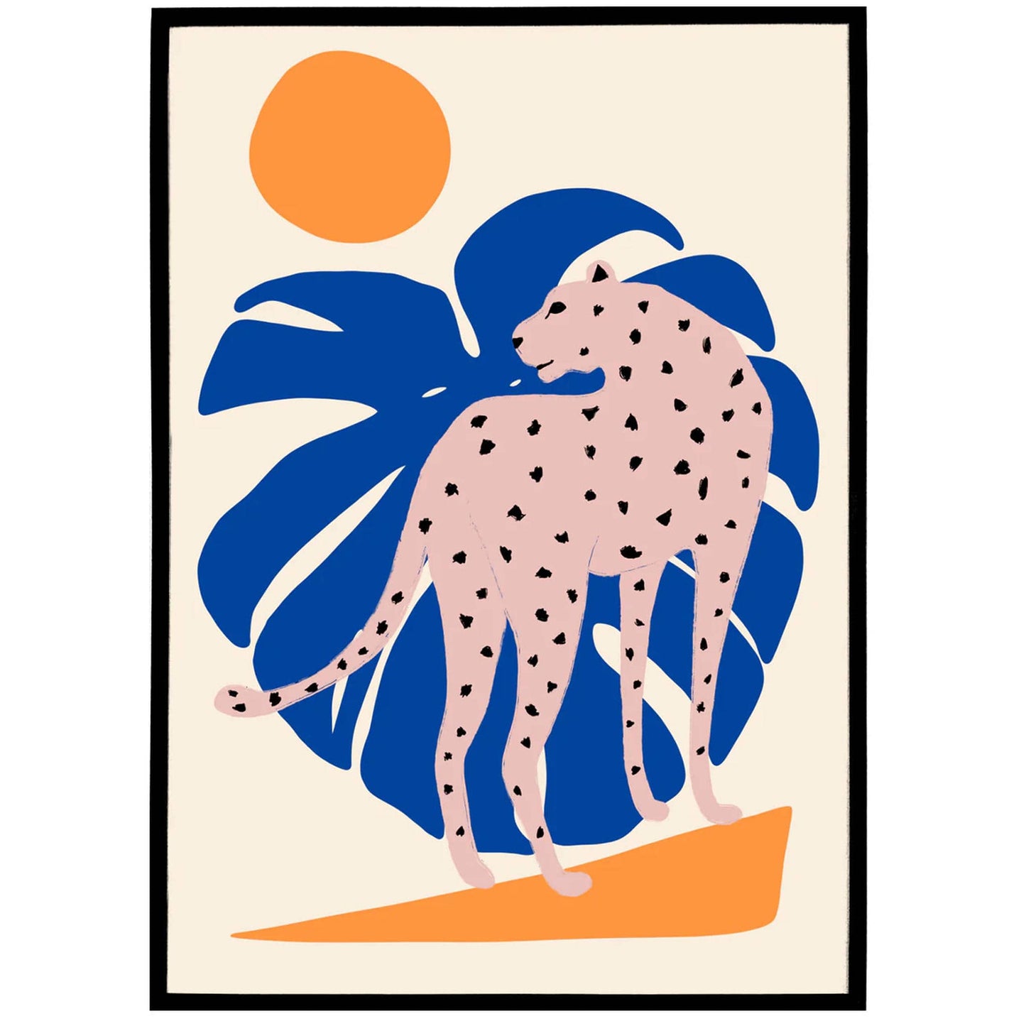 Jungle Cat - Floral Illustration Print - HypeSheriff