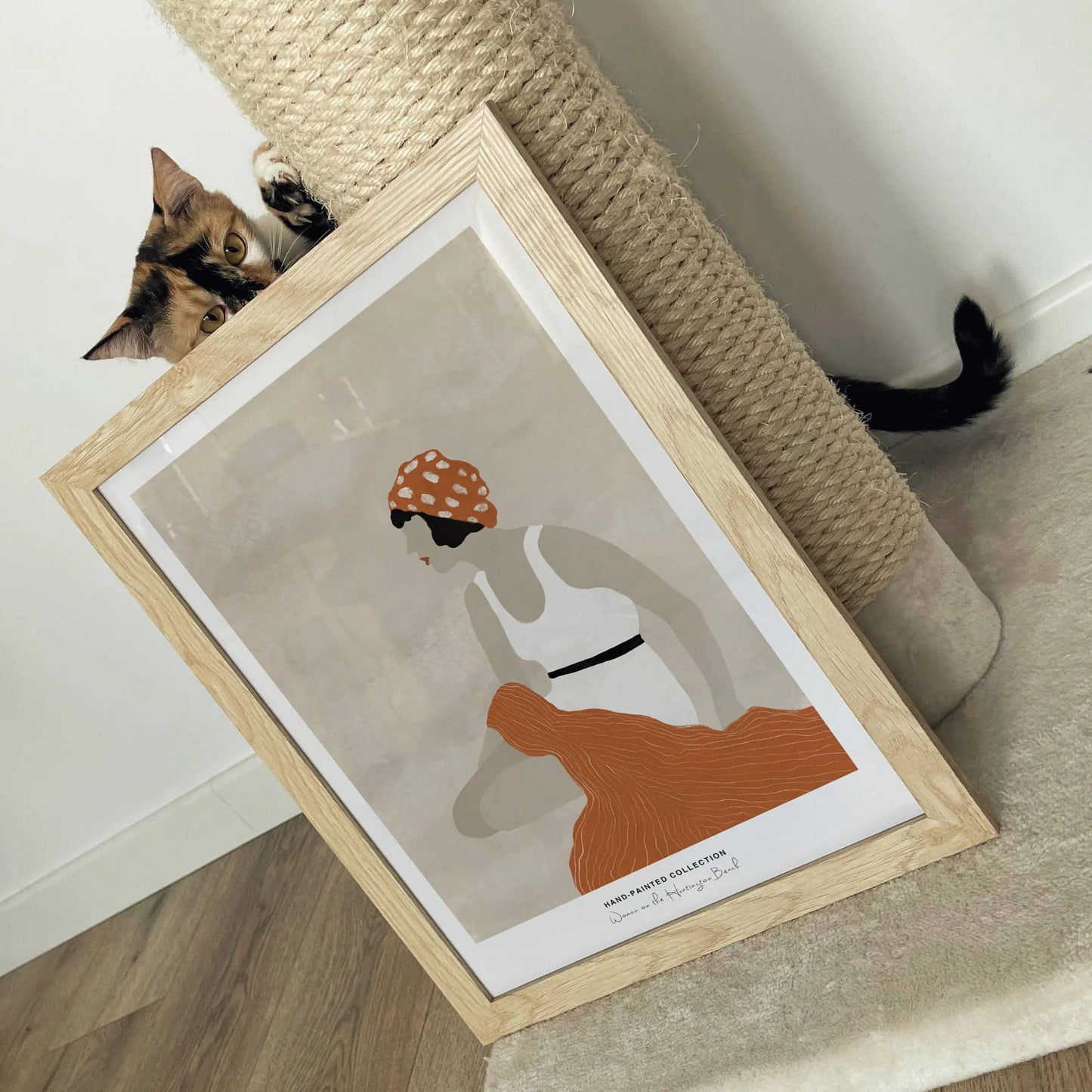 Woman on the Huntington Beach | Hand-Painted Collection Poster - HypeSheriff