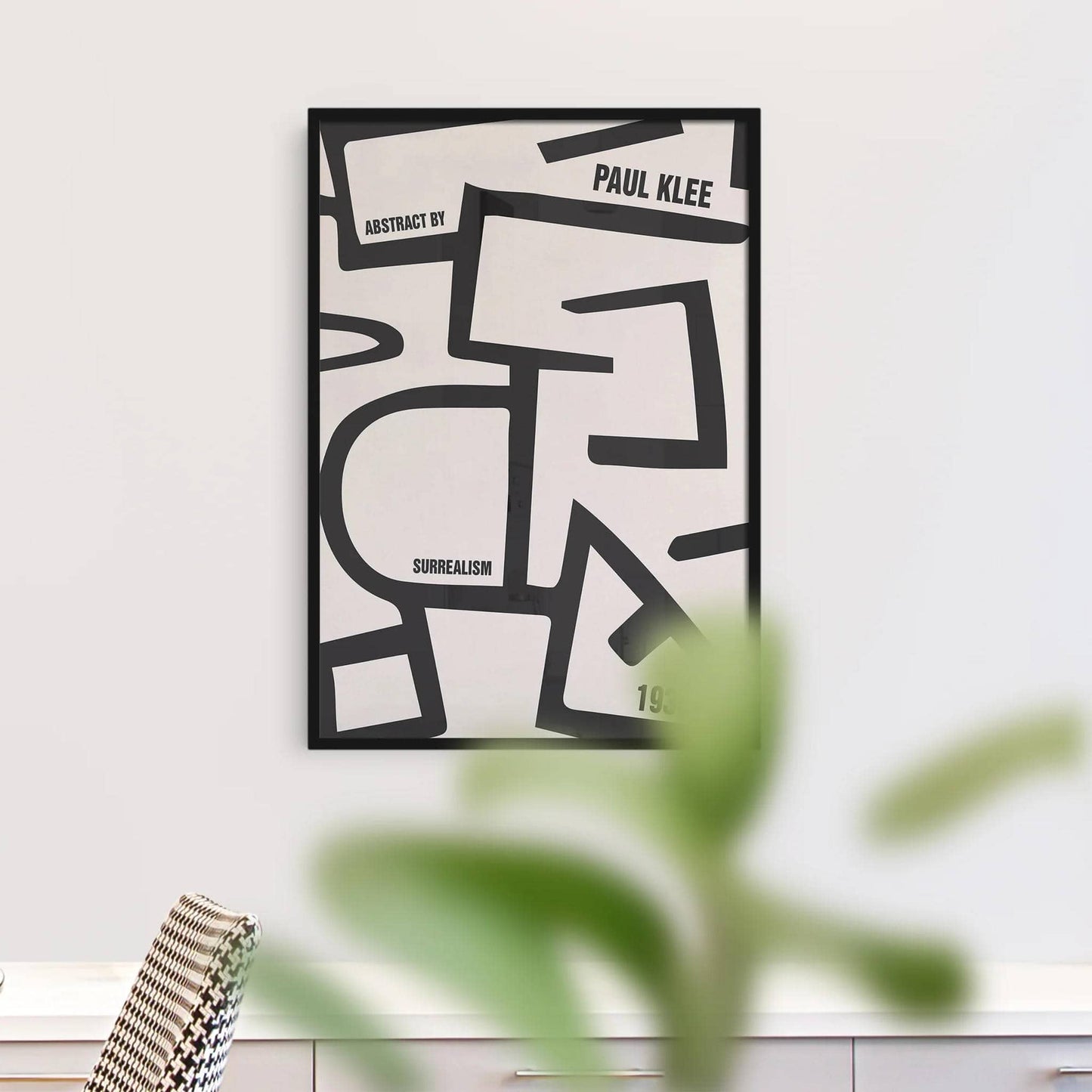 1938 Black and White Paul Klee Abstract Poster - HypeSheriff