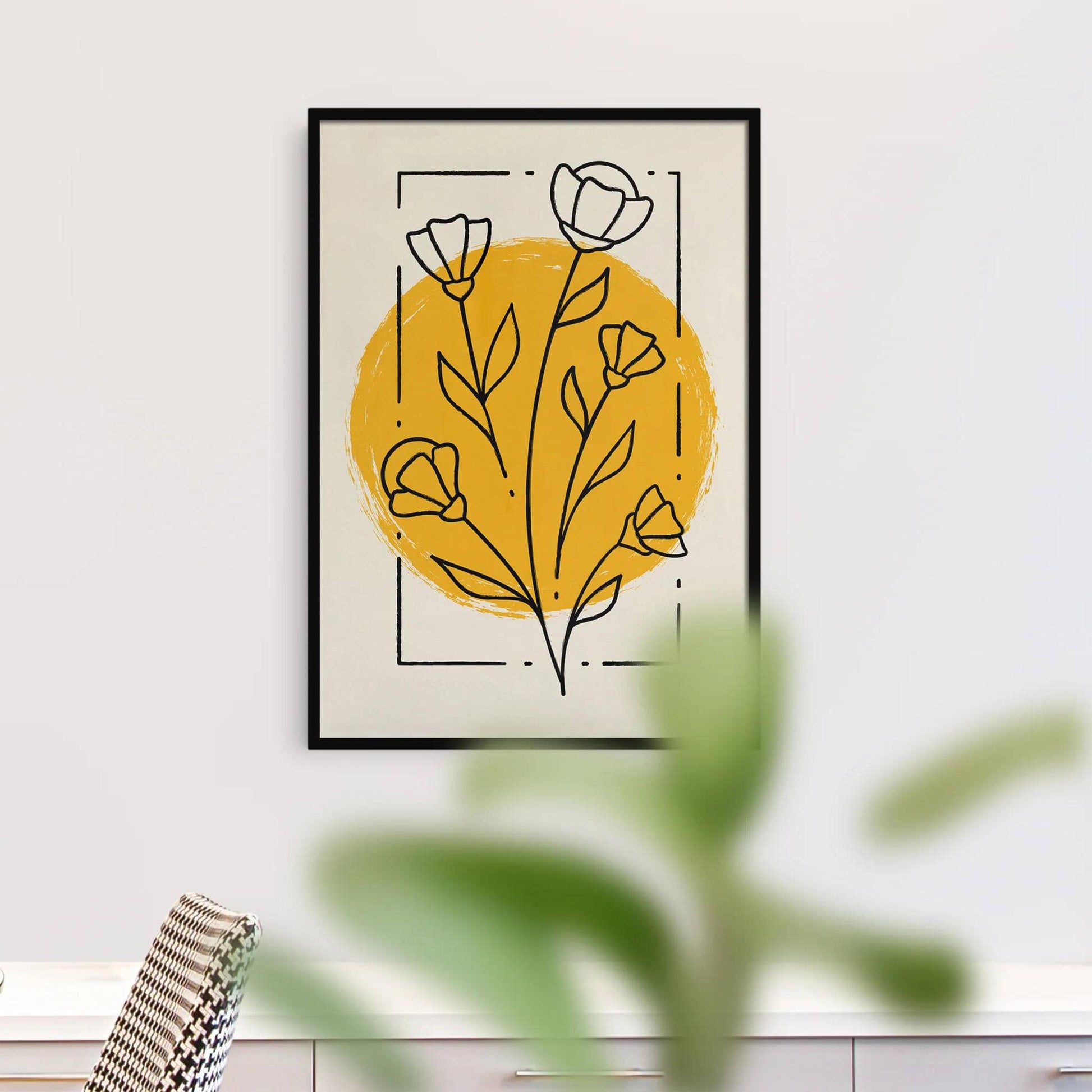 Yellow Art-Deco Abstract Art Print - HypeSheriff