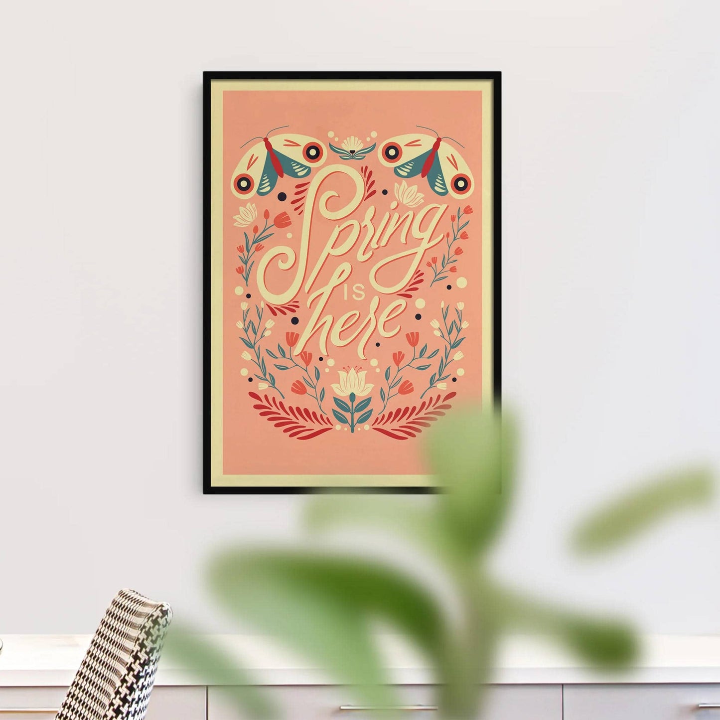 Spring is here - scandi decor poster - HypeSheriff