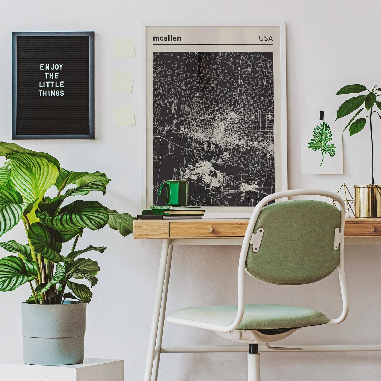 McAllen, USA - Black and White City Map Poster - HypeSheriff