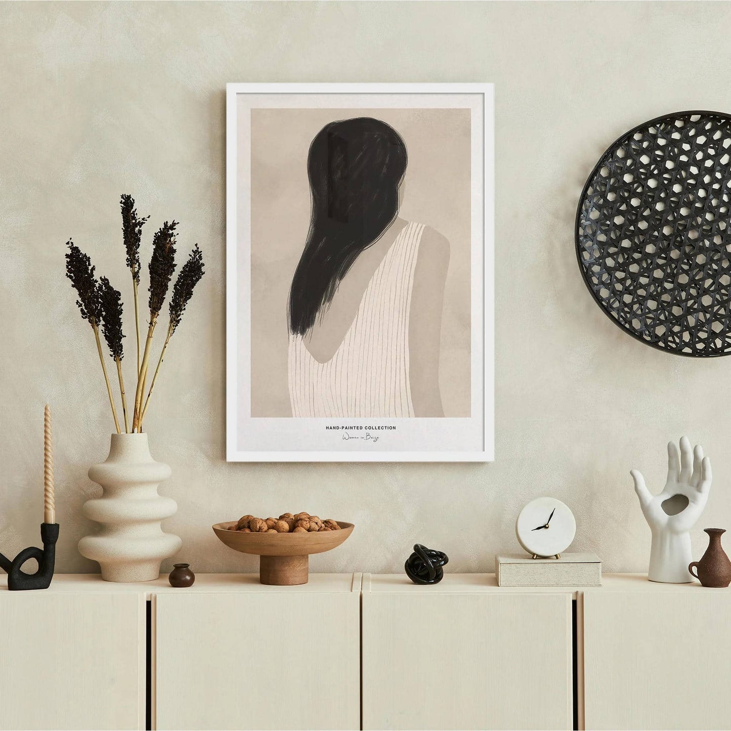 Woman in Beige | Hand-Painted Collection Poster - HypeSheriff