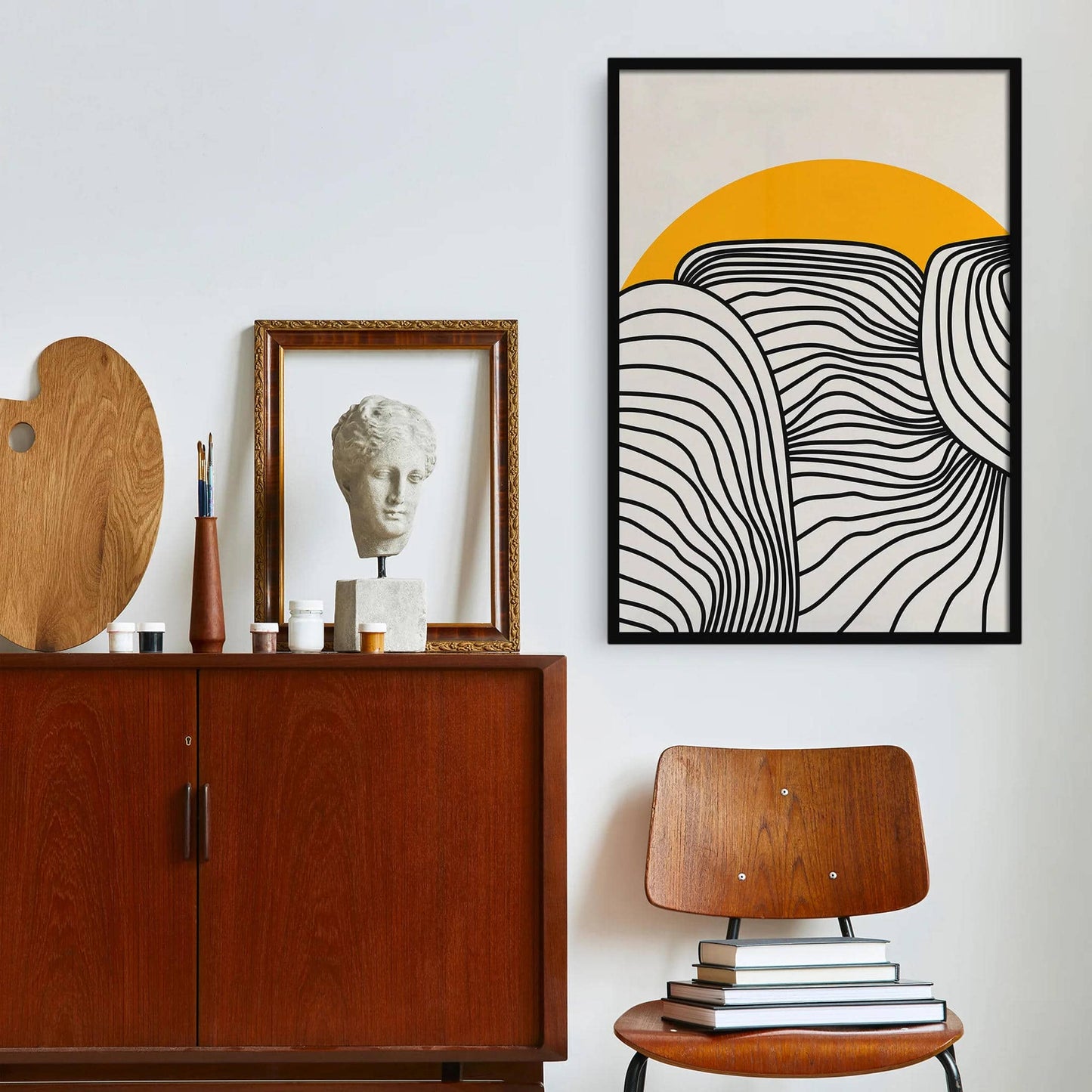 Abstract Sunset - mid-century modern poster - HypeSheriff