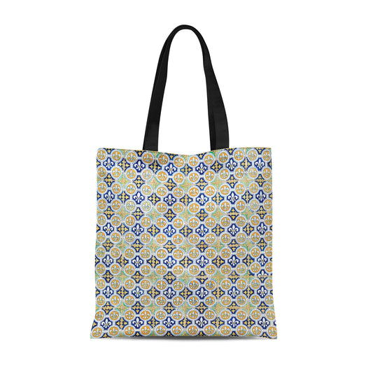 Tote Bag with French Lilies Pattern - HypeSheriff