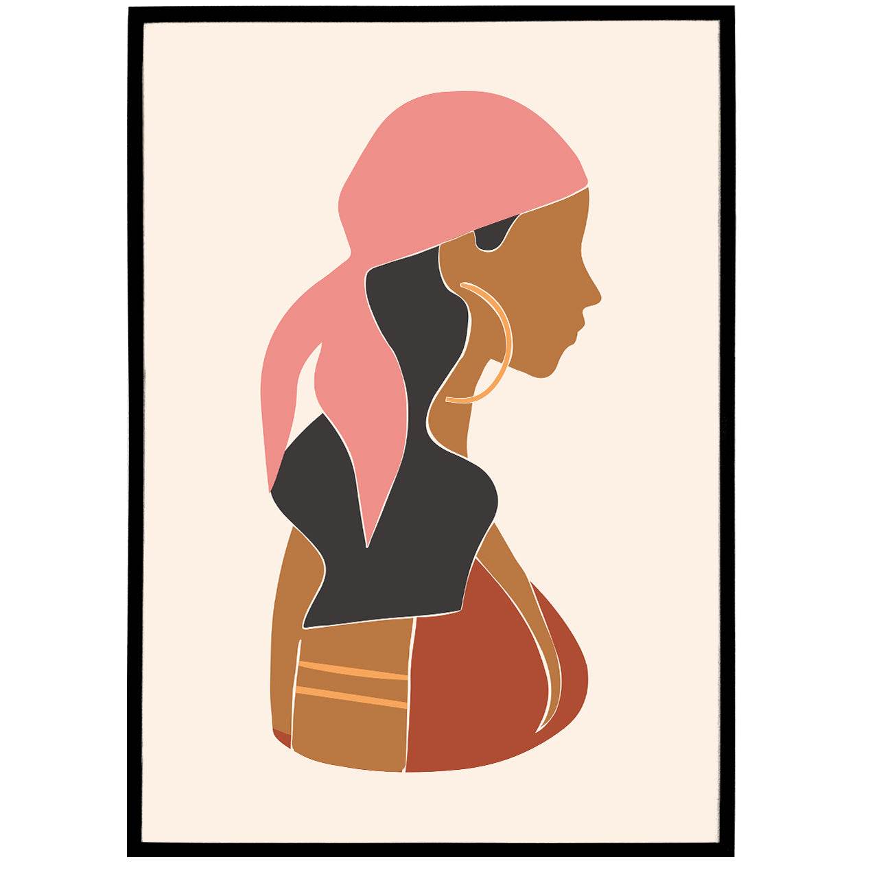 Boho Illustration Print 02 - Cute Girl - HypeSheriff