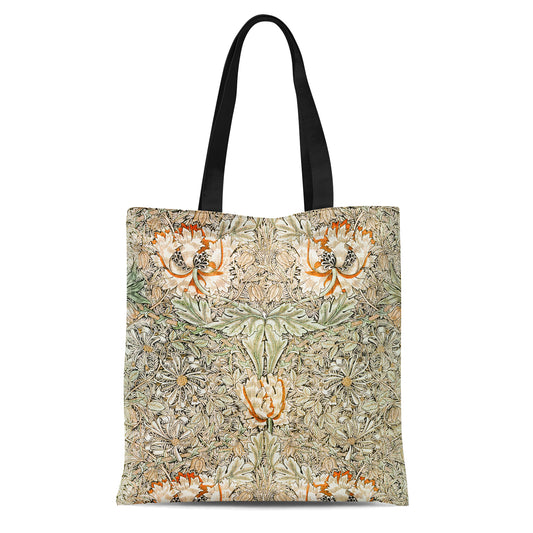 Tote Bag with Vintage Floral Pattern - HypeSheriff
