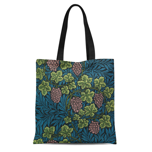 Dark Tote Bag with floral pattern - HypeSheriff