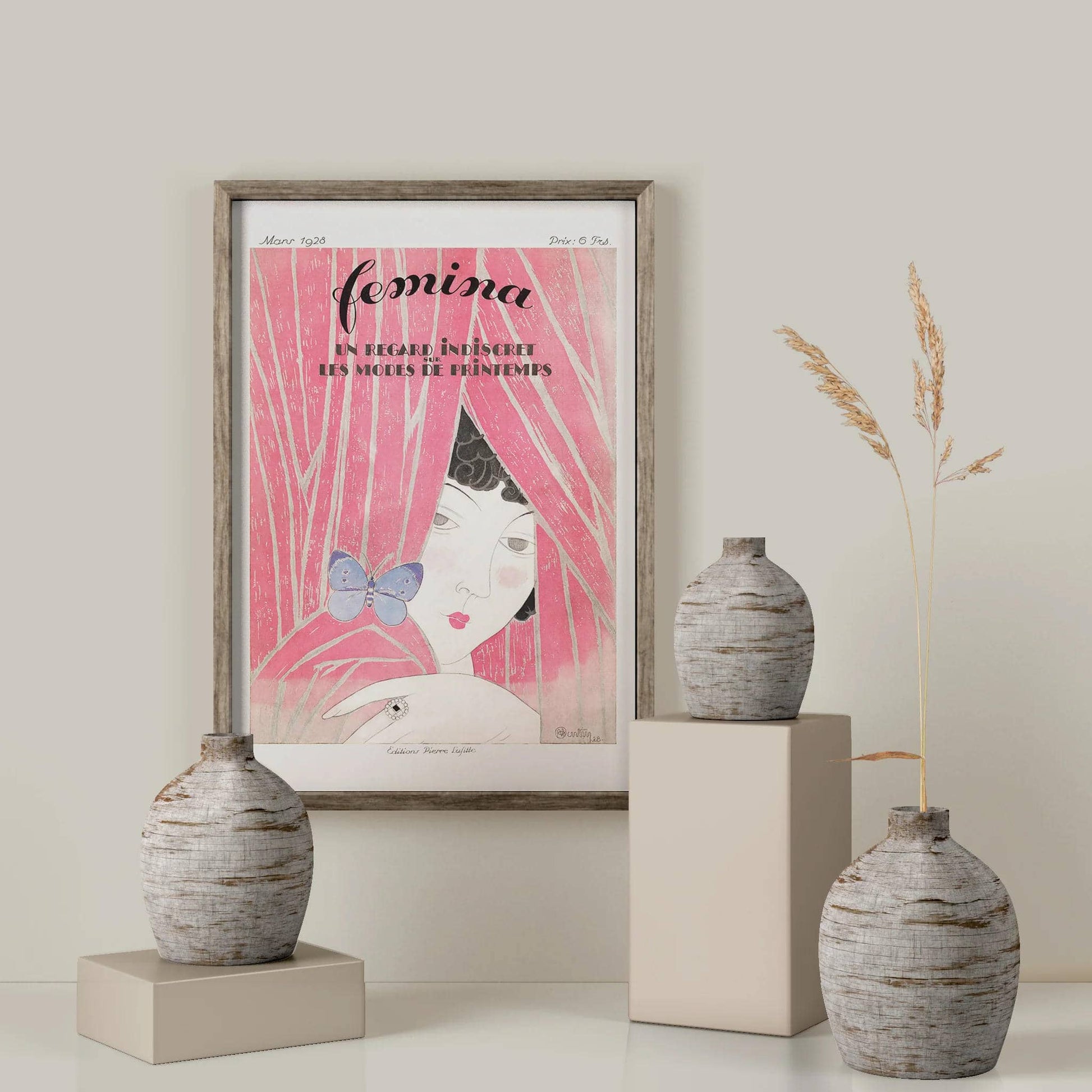 1928 Fashion Magazine Femina Poster - HypeSheriff