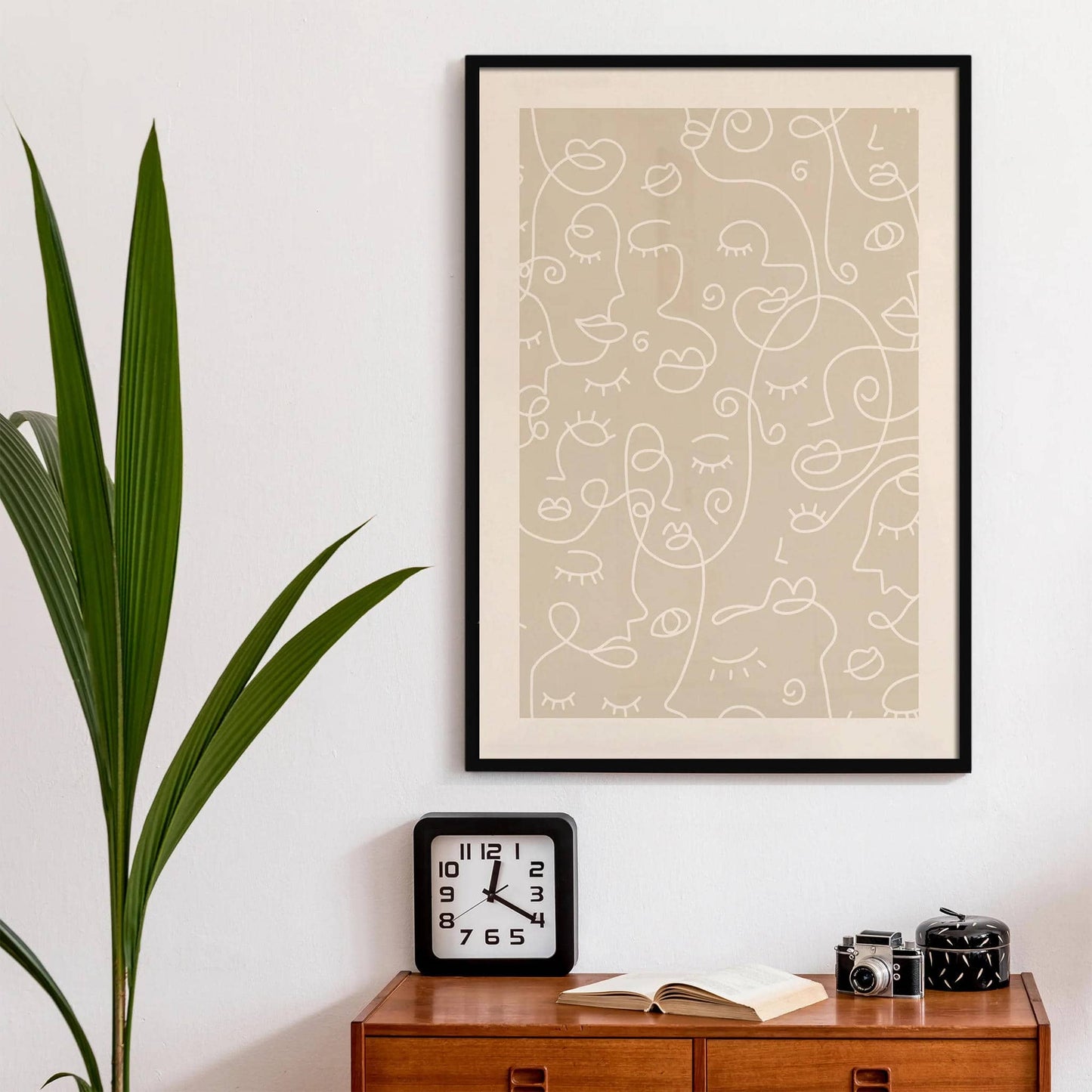 Beige Line Art Poster - HypeSheriff