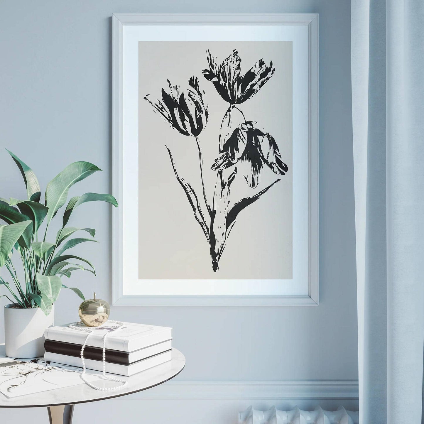 Black and white tulips poster - HypeSheriff